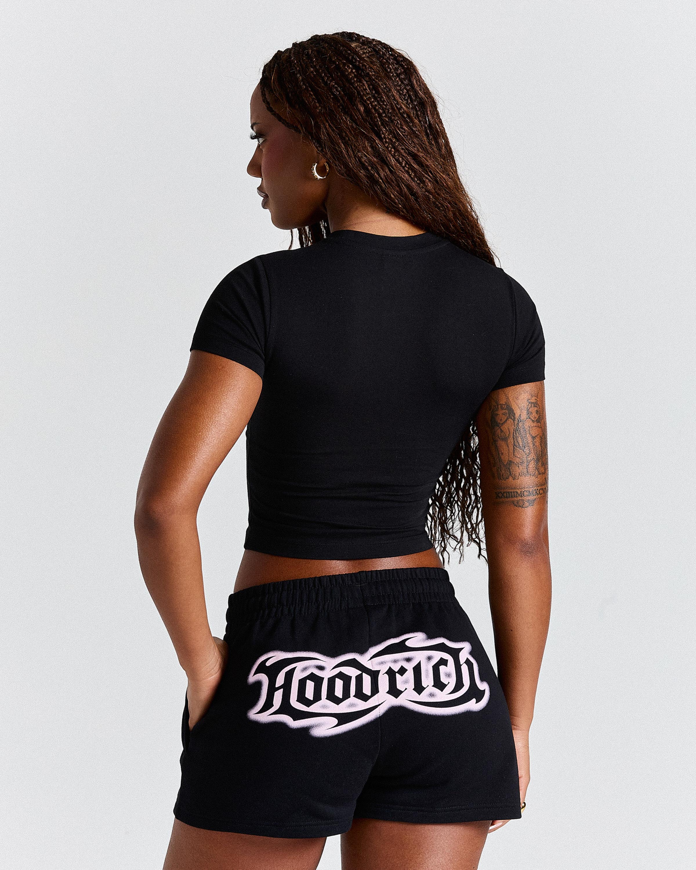 Asha Fitted Tee - Black/Pink - Image 7
