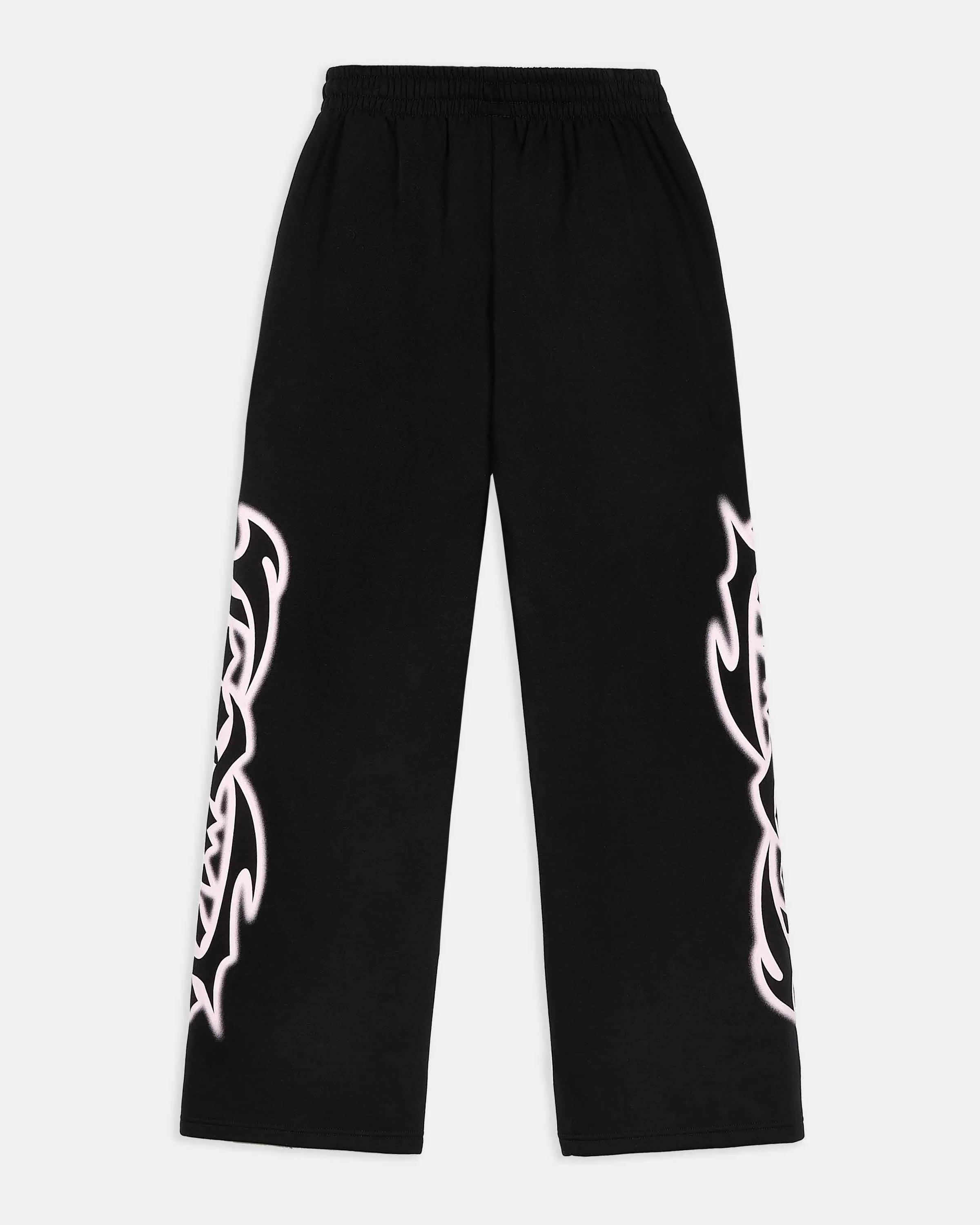 Asha Oversized Wide Leg Joggers - Black/Pink - Image 7