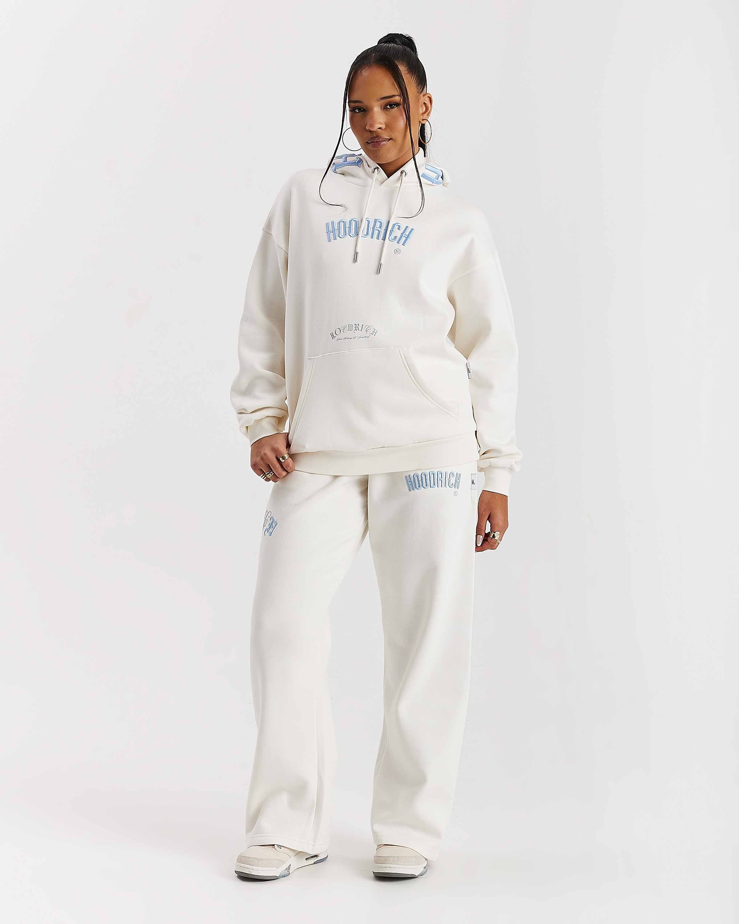 Calor Oversized Wide Leg Joggers - Off White/Blue - Image 10