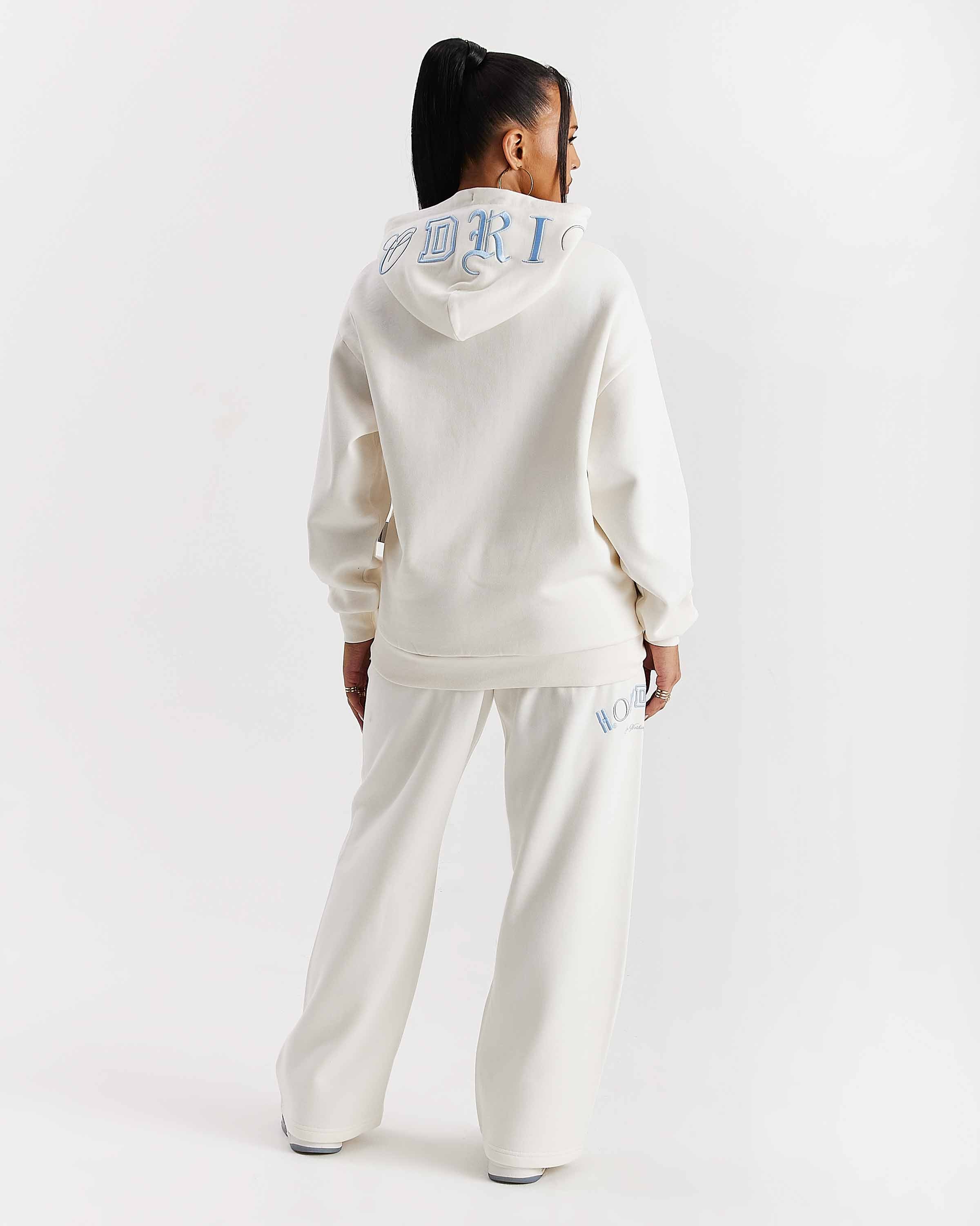 Calor Oversized Hoodie - Off White/Blue - Image 4