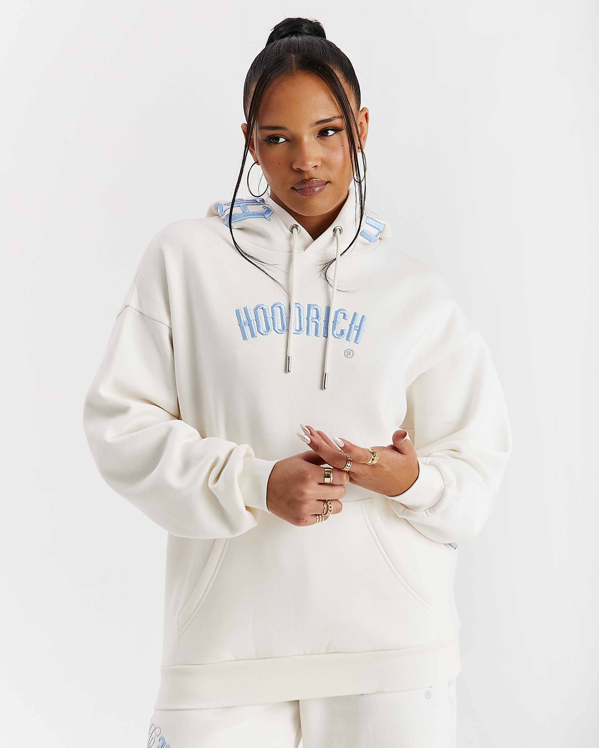 Calor Oversized Hoodie - Off White/Blue - Image 6