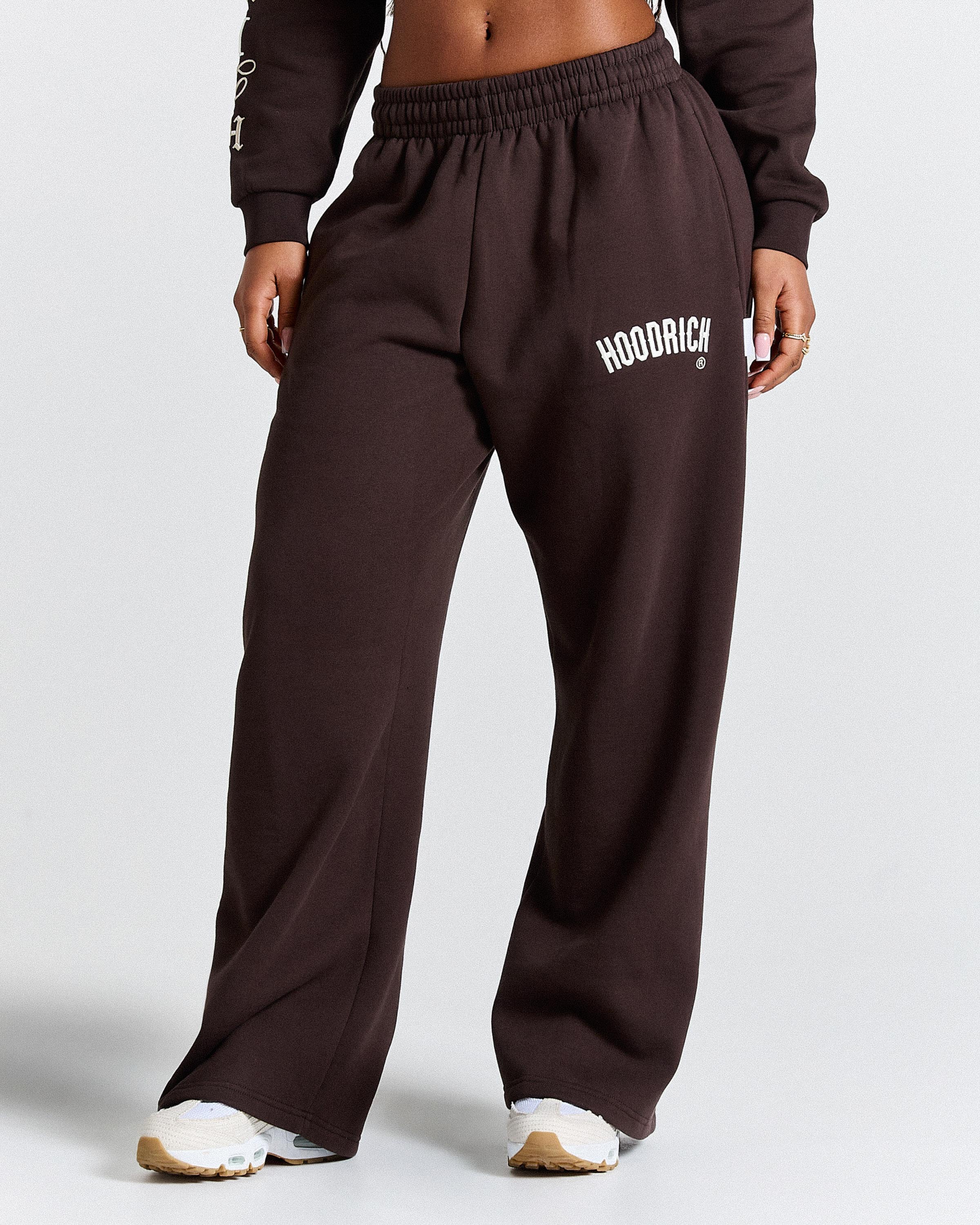 Calor Oversized Wide Leg Joggers - Brown/White - Image 4
