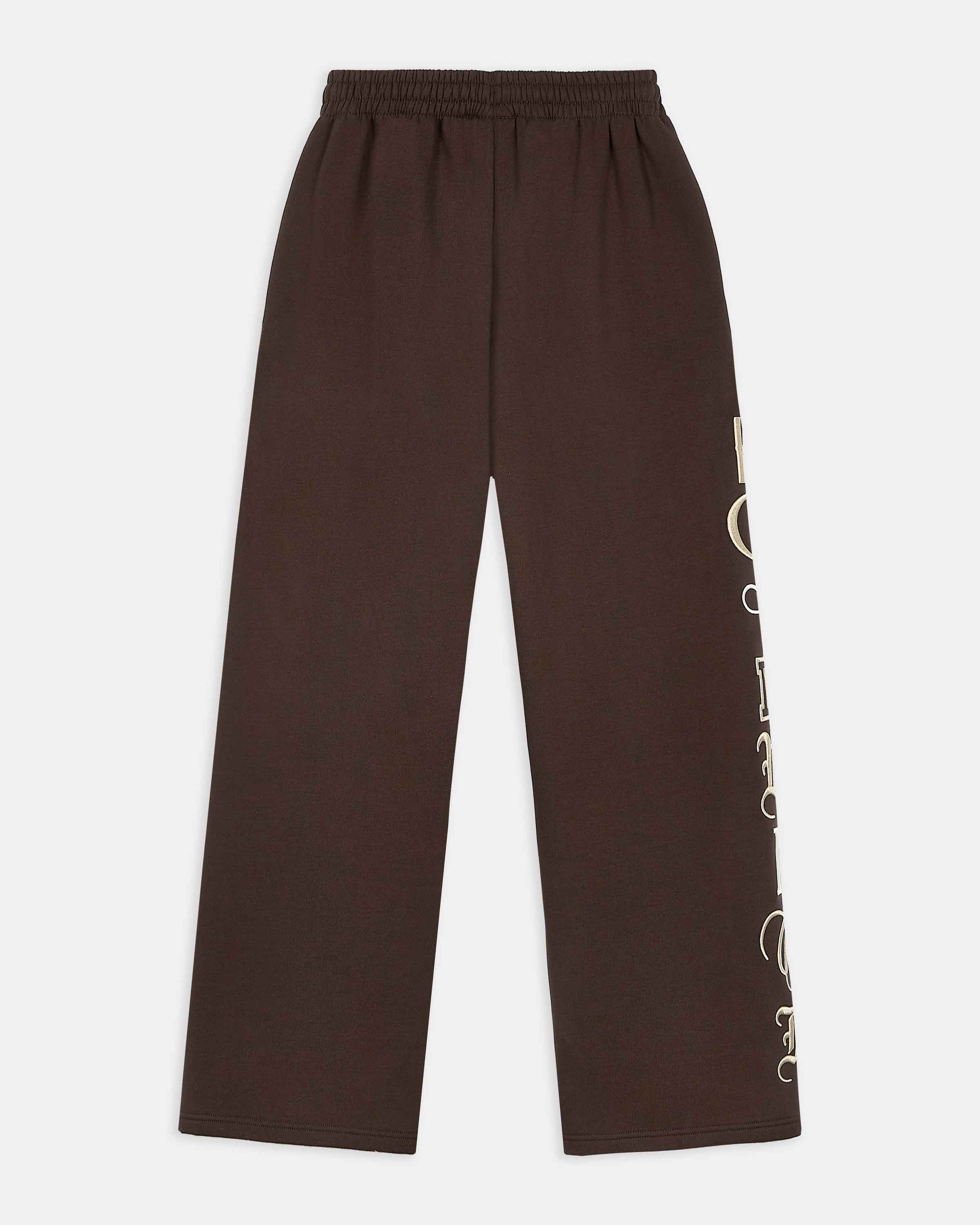 Calor Oversized Wide Leg Joggers - Brown/White - Image 5