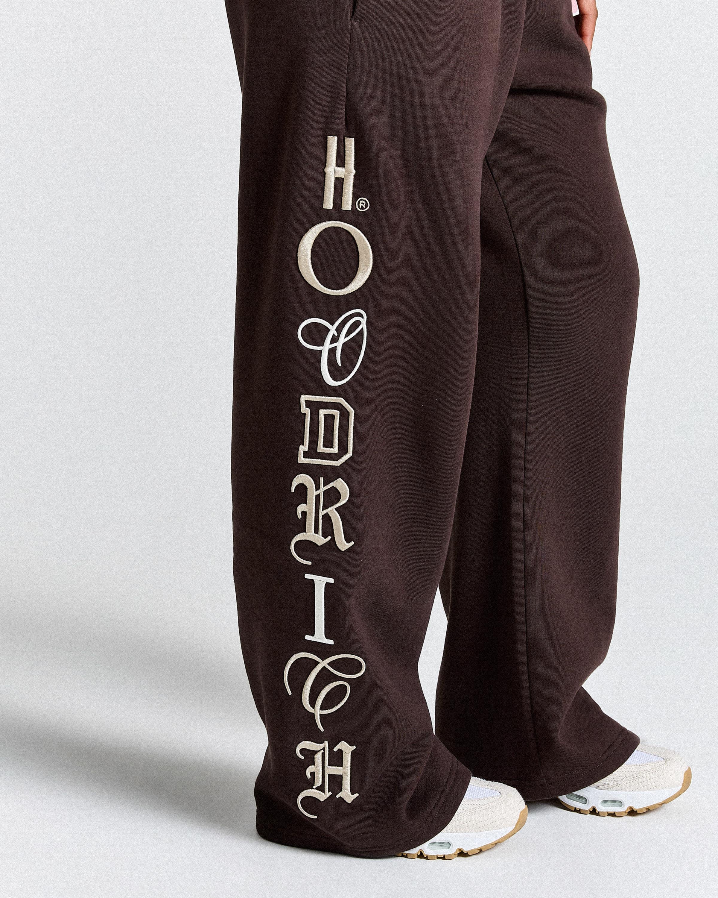 Calor Oversized Wide Leg Joggers - Brown/White - Image 7