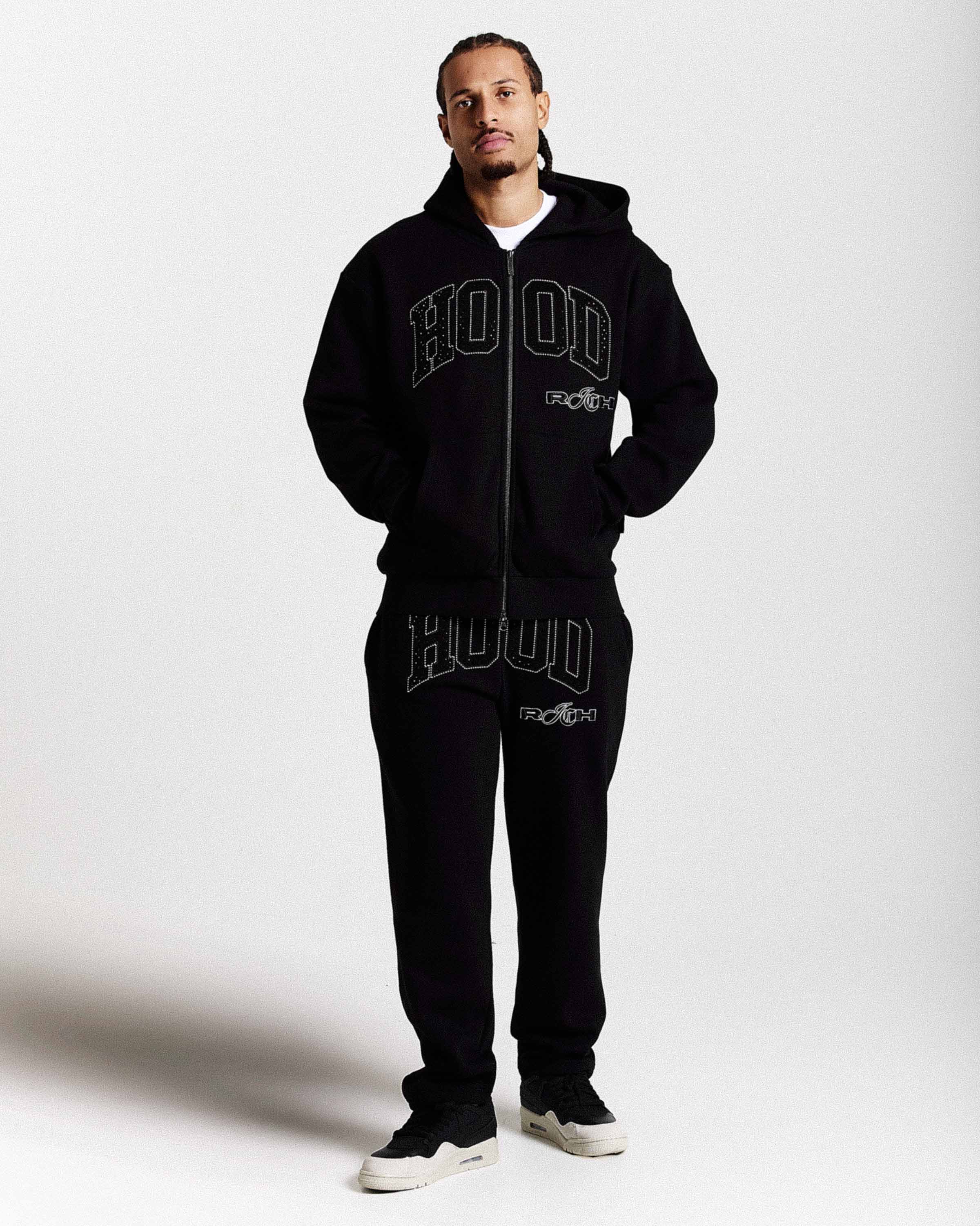 Captain Oversized Zip Hoodie - Black/White - Image 6