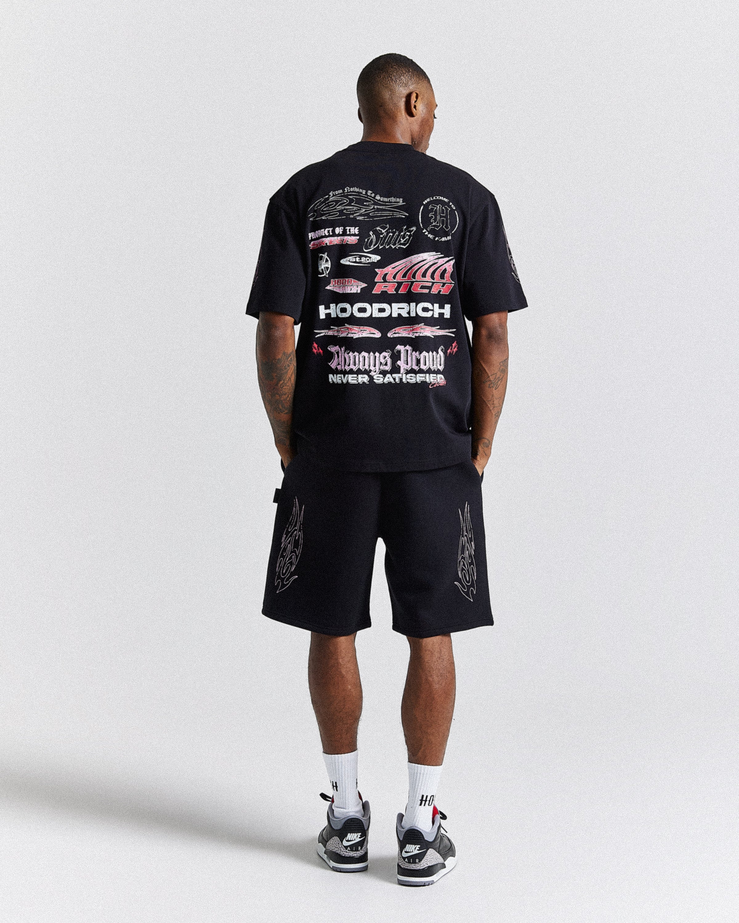Chroma Oversized Shorts - Black/White/Pink - Image 6