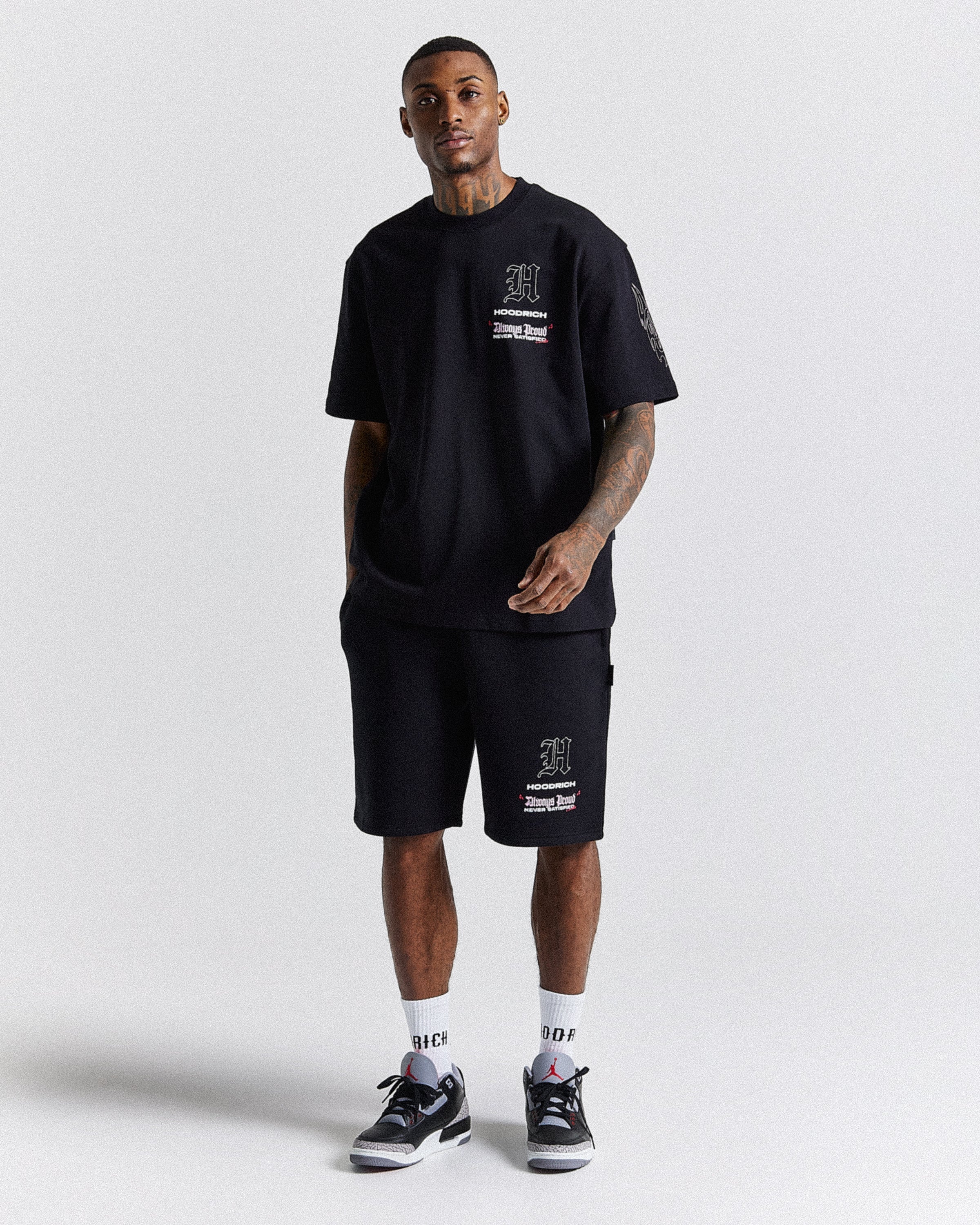 Chroma Oversized Shorts - Black/White/Pink - Image 9
