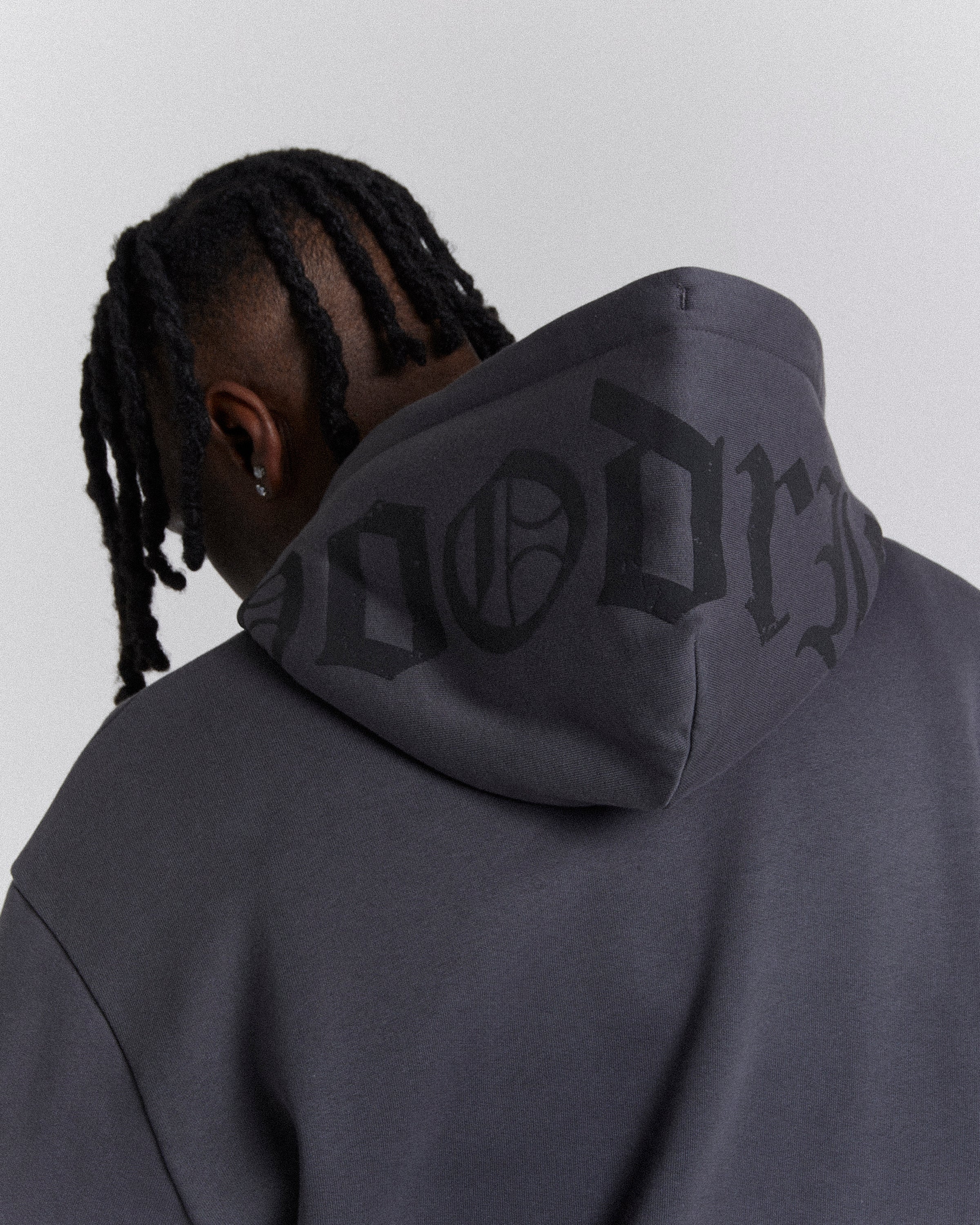 Crown Oversized Hoodie - Grey/Black/Red - Image 4
