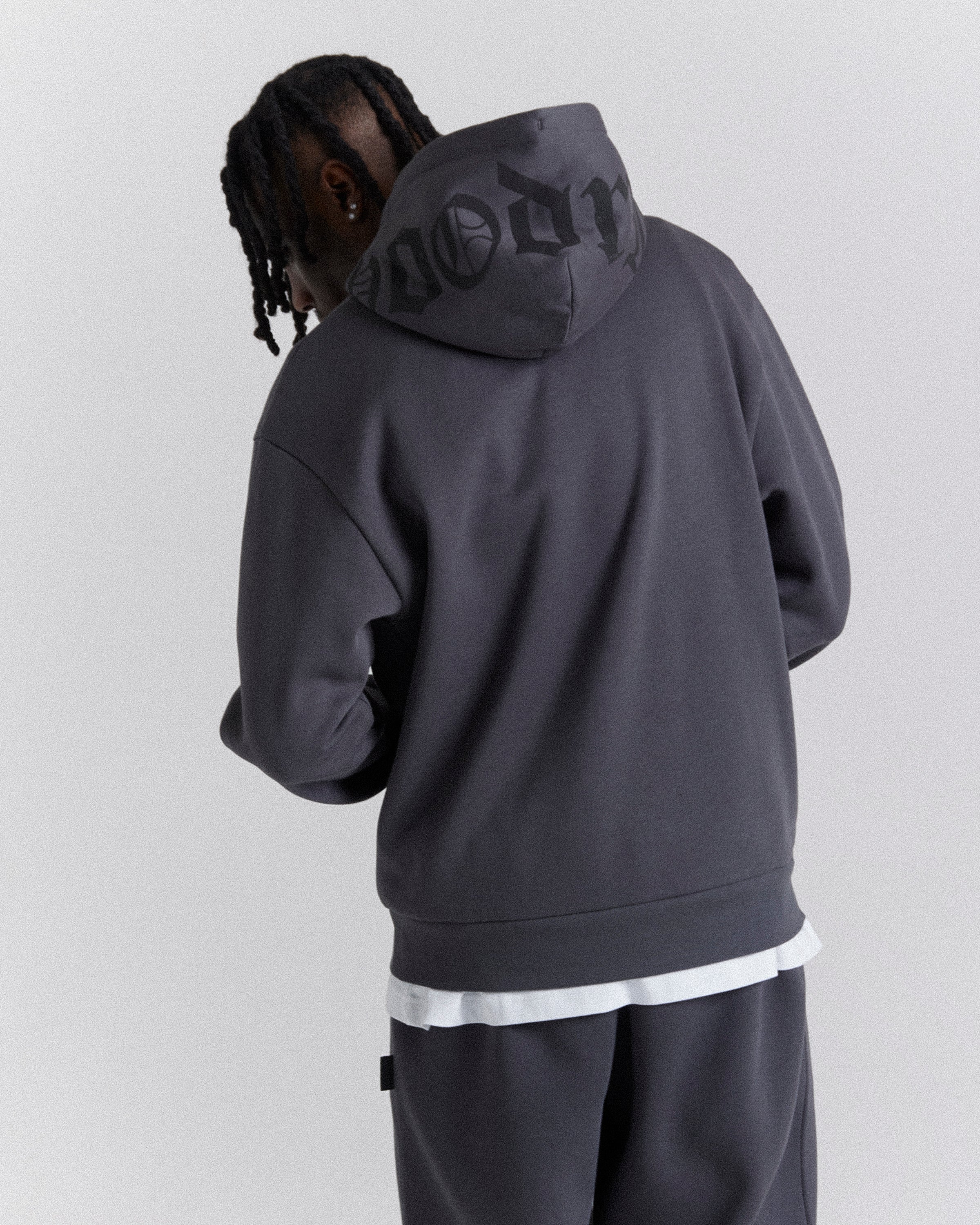 Crown Oversized Hoodie - Grey/Black/Red - Image 5