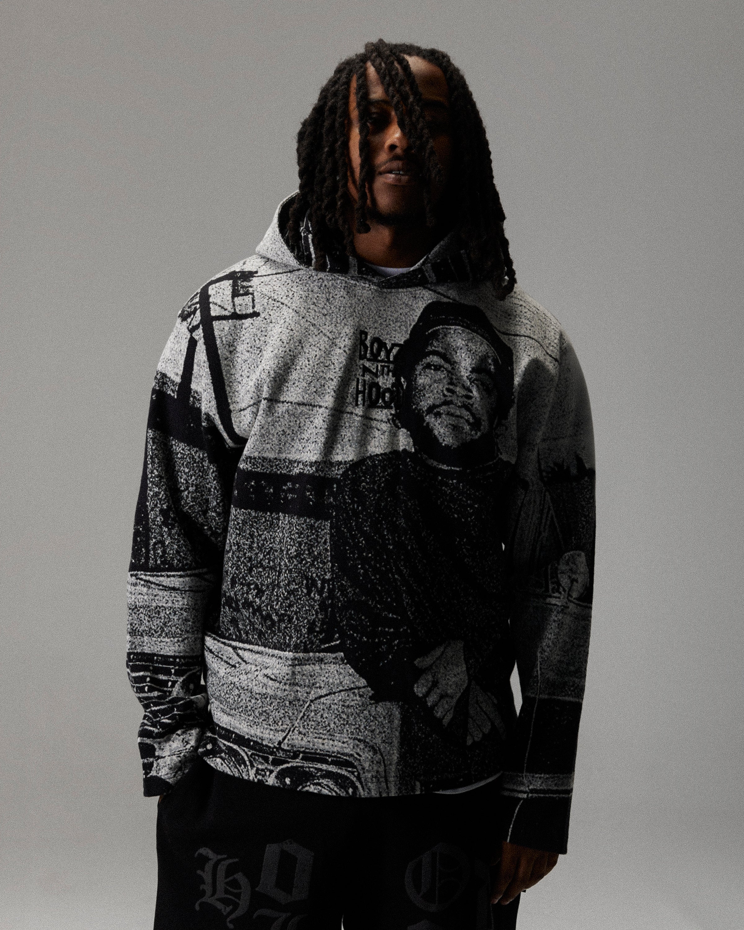 Cruz Boyz N The Hood Tapestry Hoodie - Black/Grey - Image 6