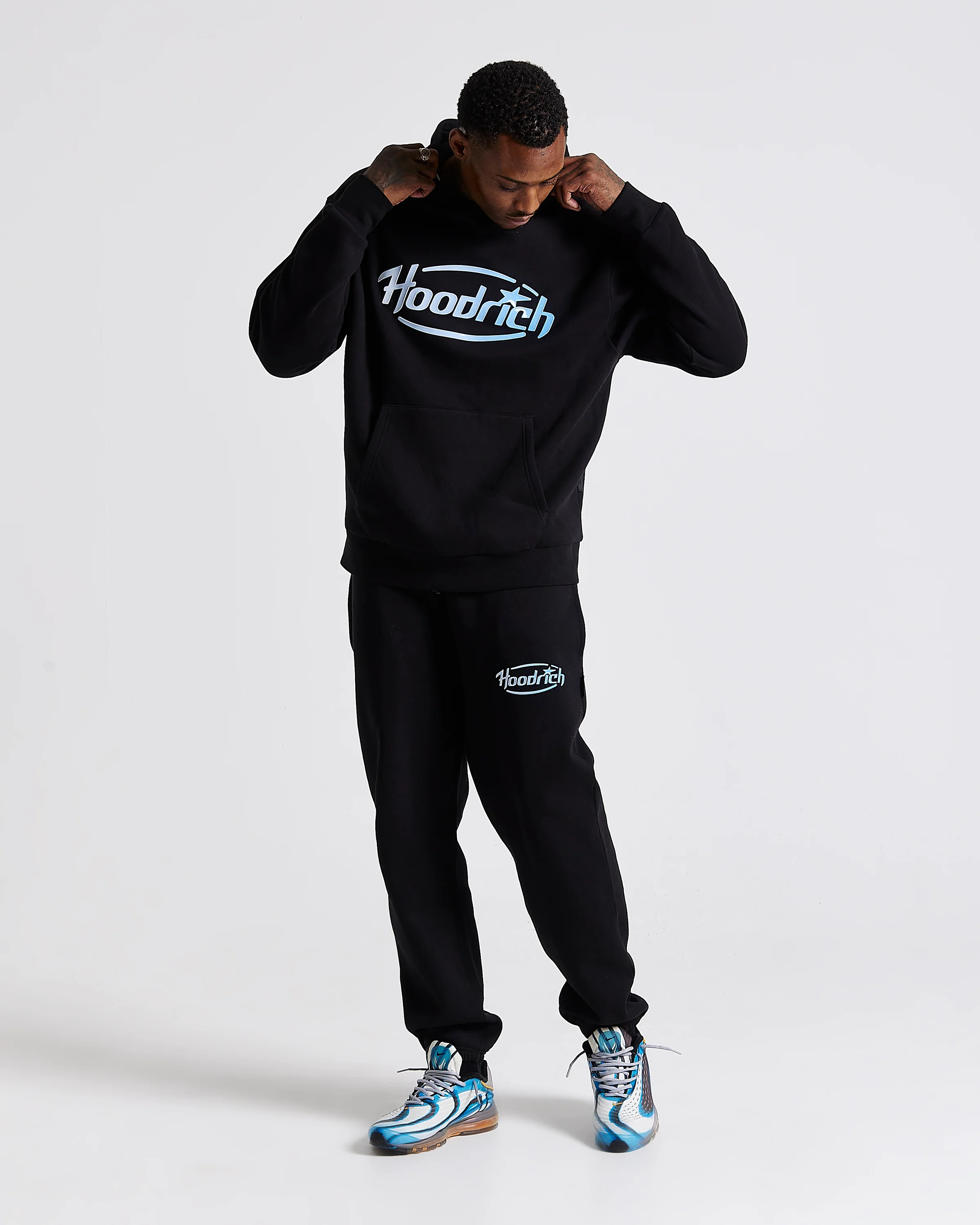 Curve Oversized Hoodie - Black/Blue - Image 5