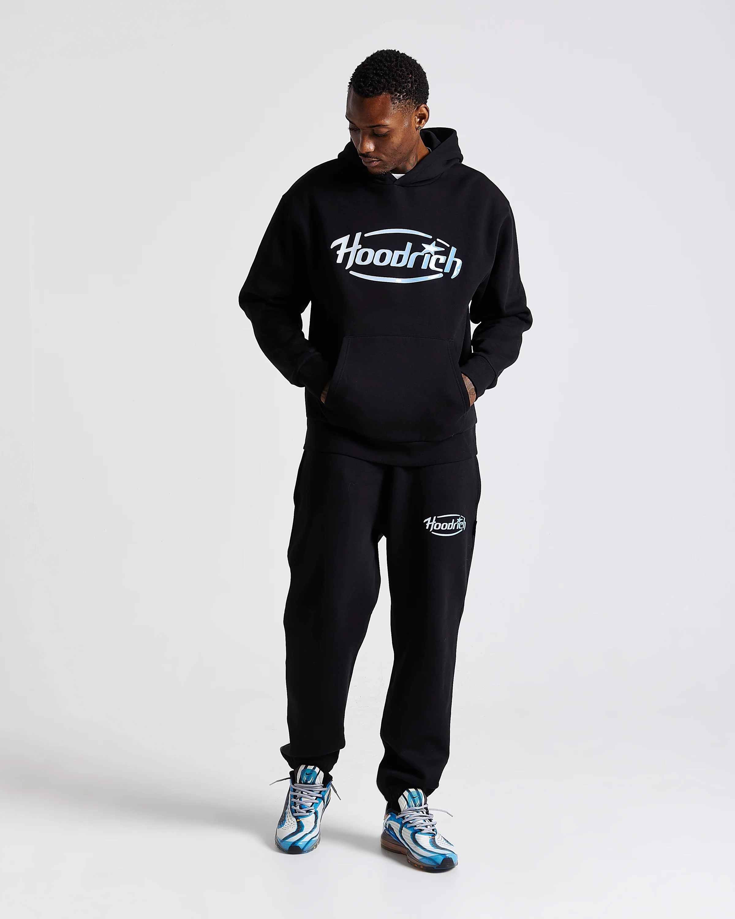 Curve Oversized Hoodie - Black/Blue - Image 6