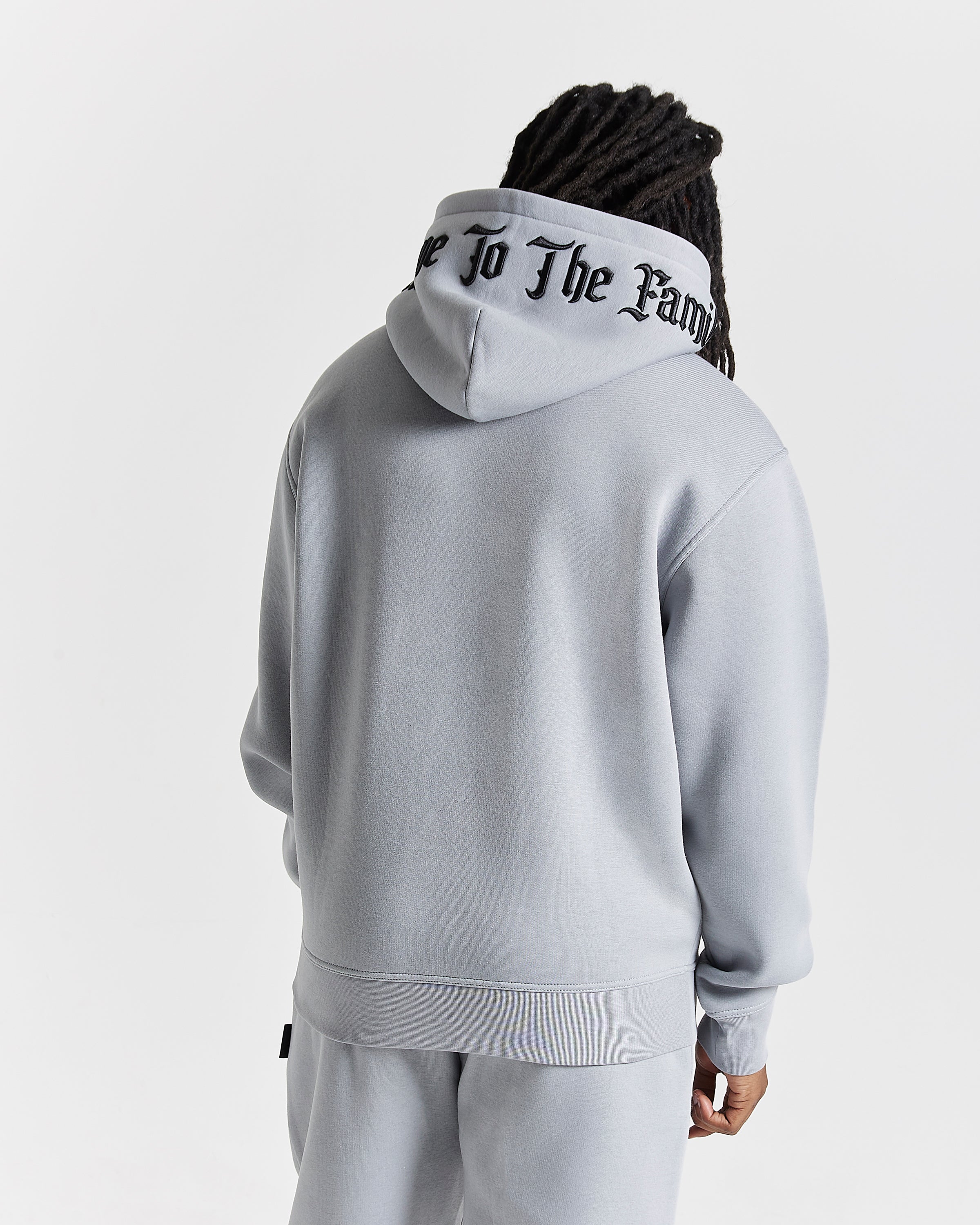 Dark Oversized Hoodie - Grey/Black/Red - Image 2