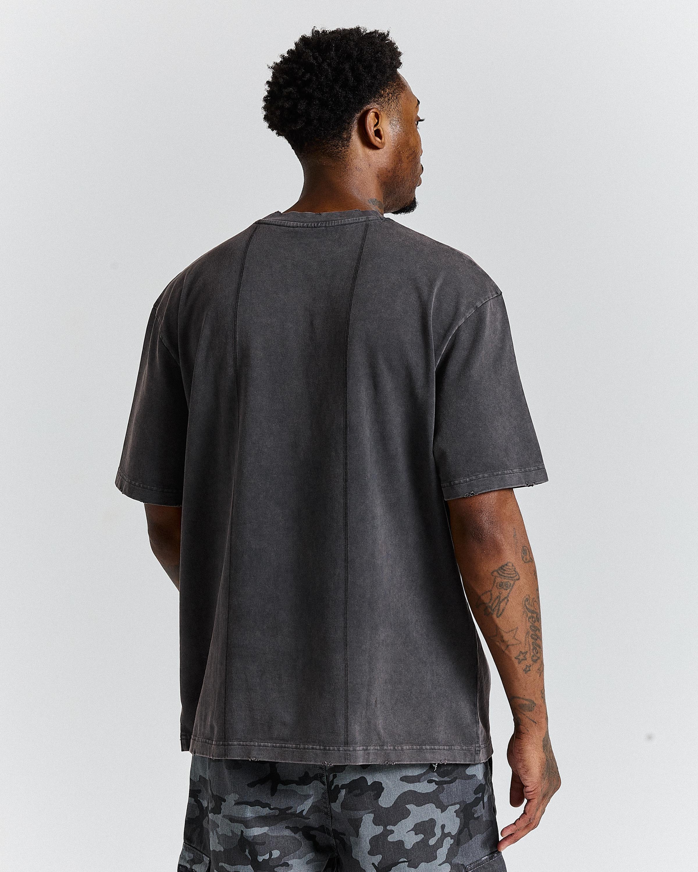 The Winner's Circle Divide Oversized T-Shirt - Grey - Image 5