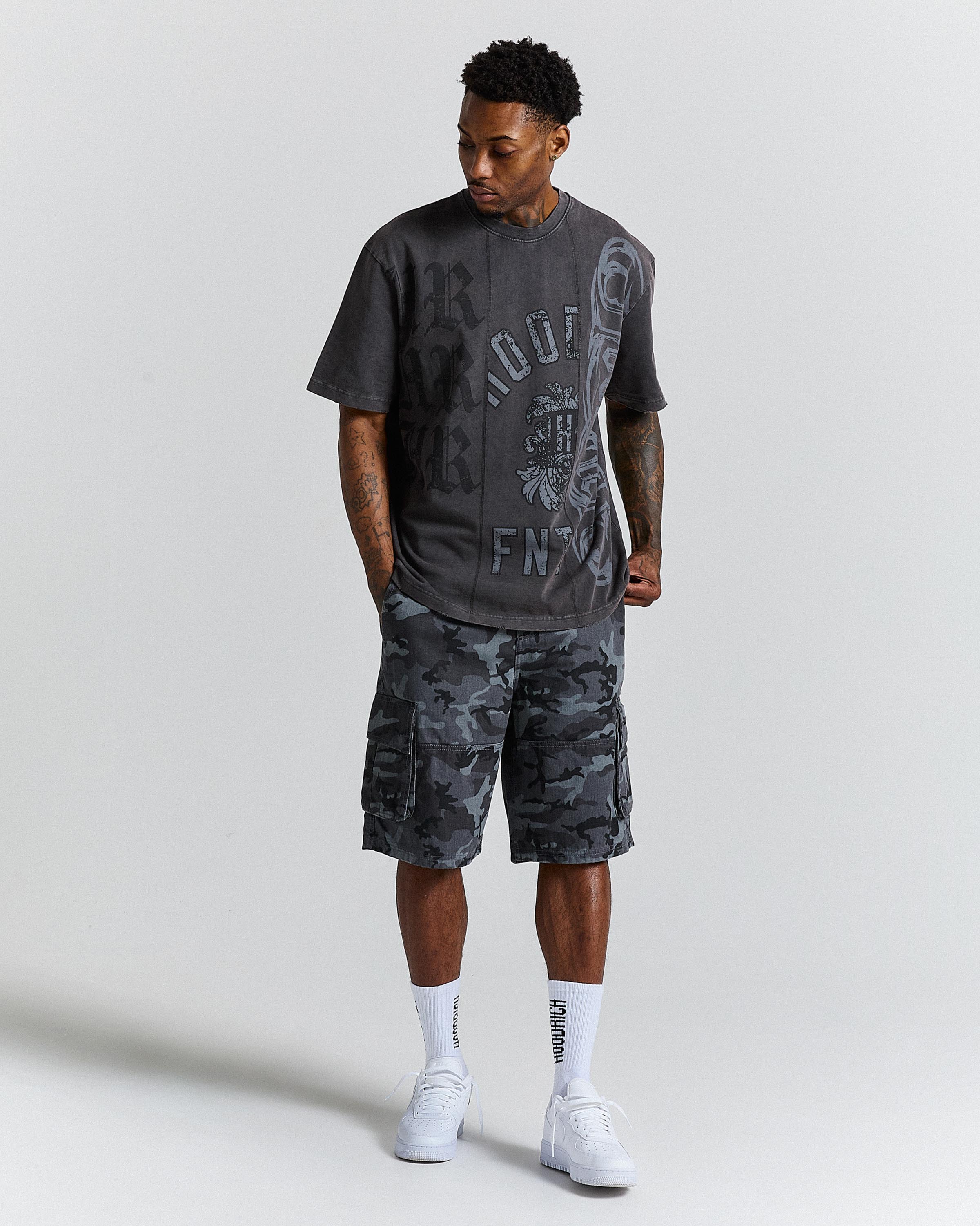 The Winner's Circle Divide Oversized T-Shirt - Grey - Image 6