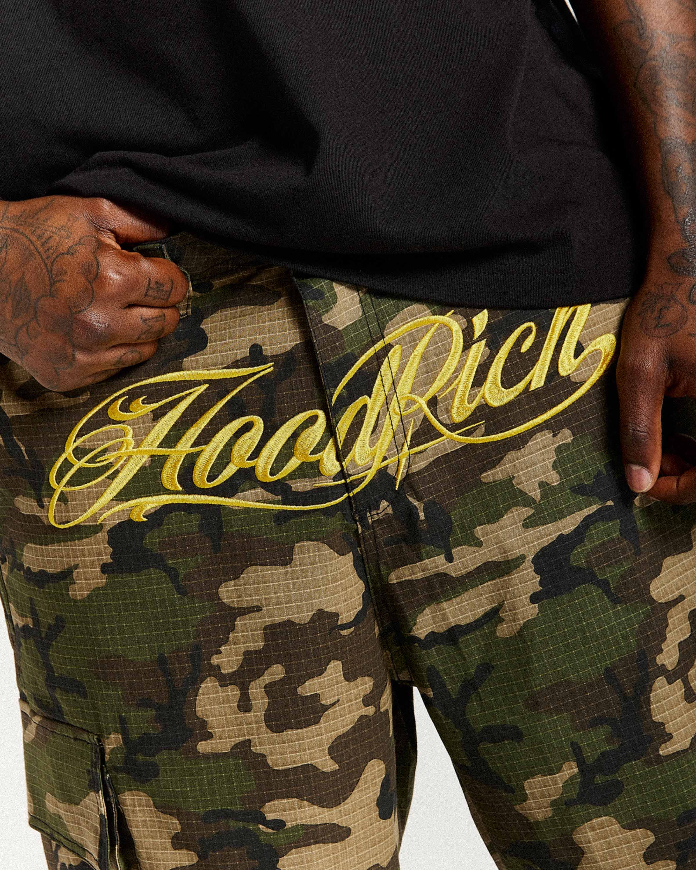 Dustral Cargo Shorts - Camo/Yellow - Image 4