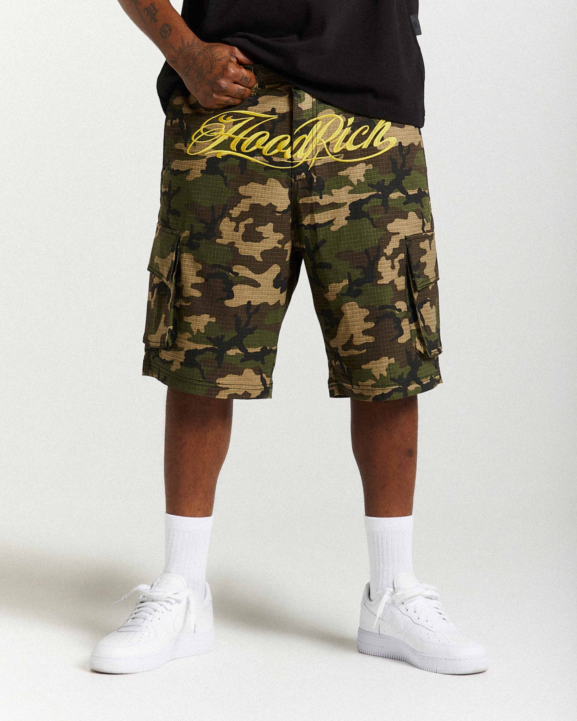 Dustral Cargo Shorts - Camo/Yellow - Image 5