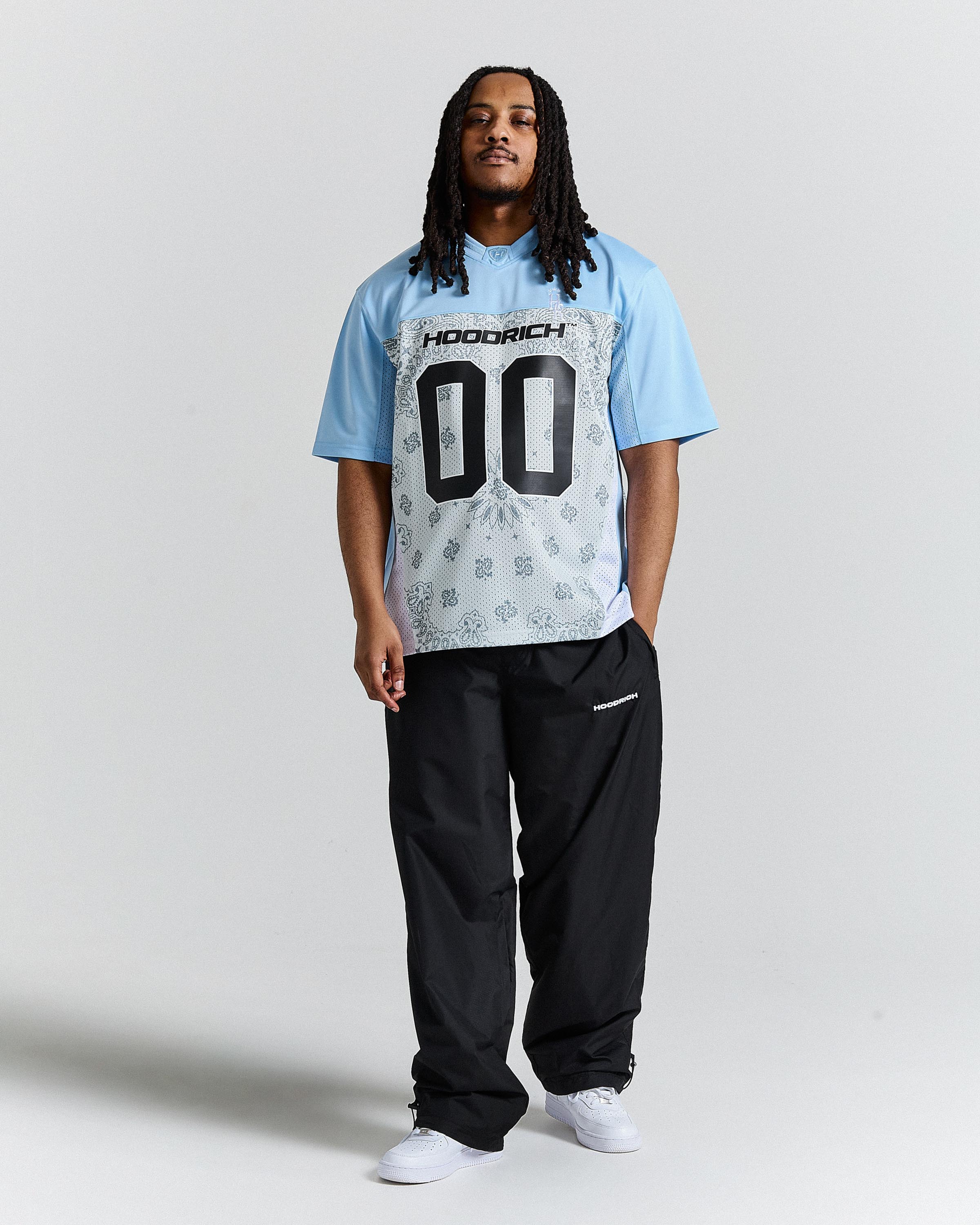 Eterno Motif Oversized Mesh Jersey - Blue/White - Image 2