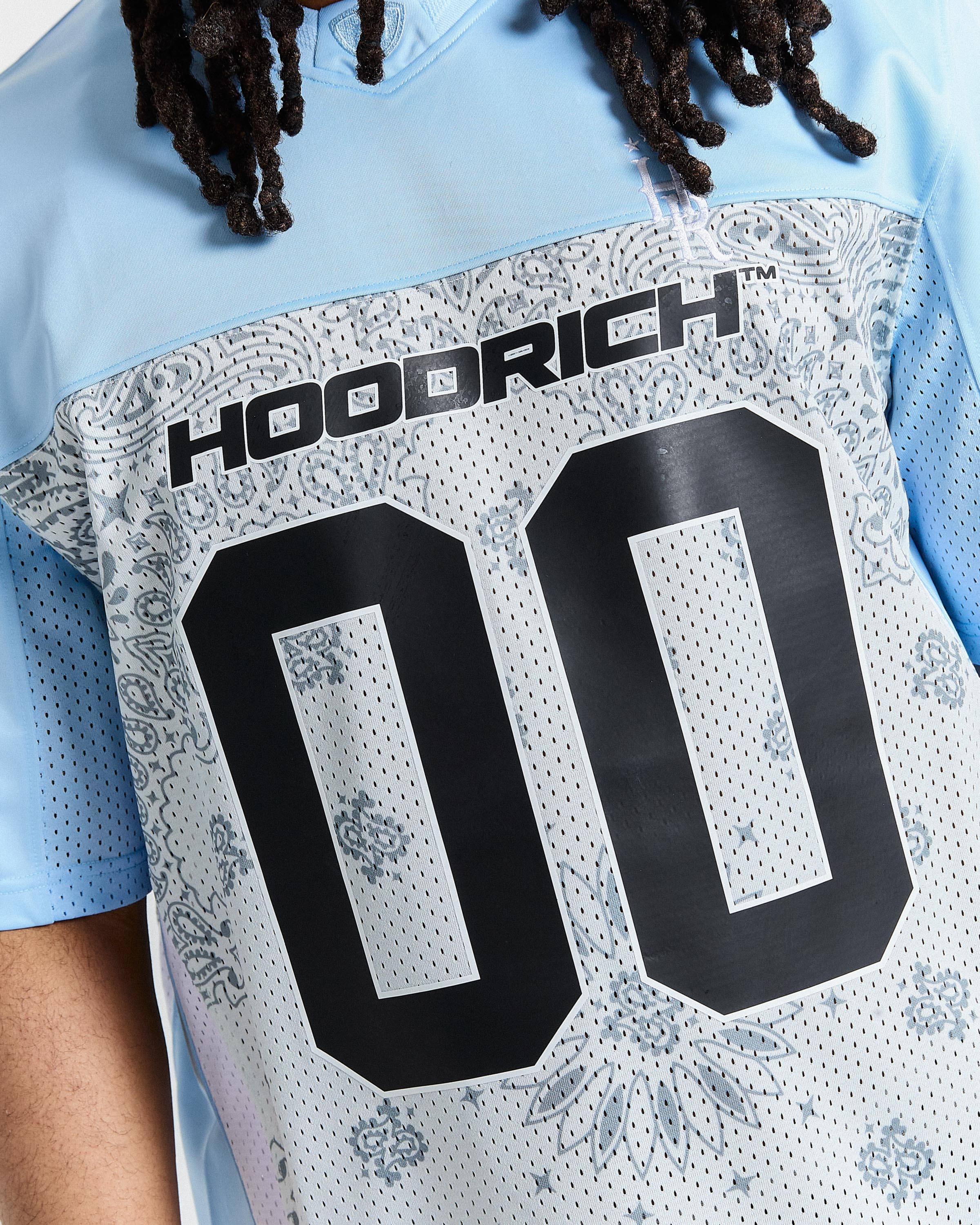 Eterno Motif Oversized Mesh Jersey - Blue/White - Image 3