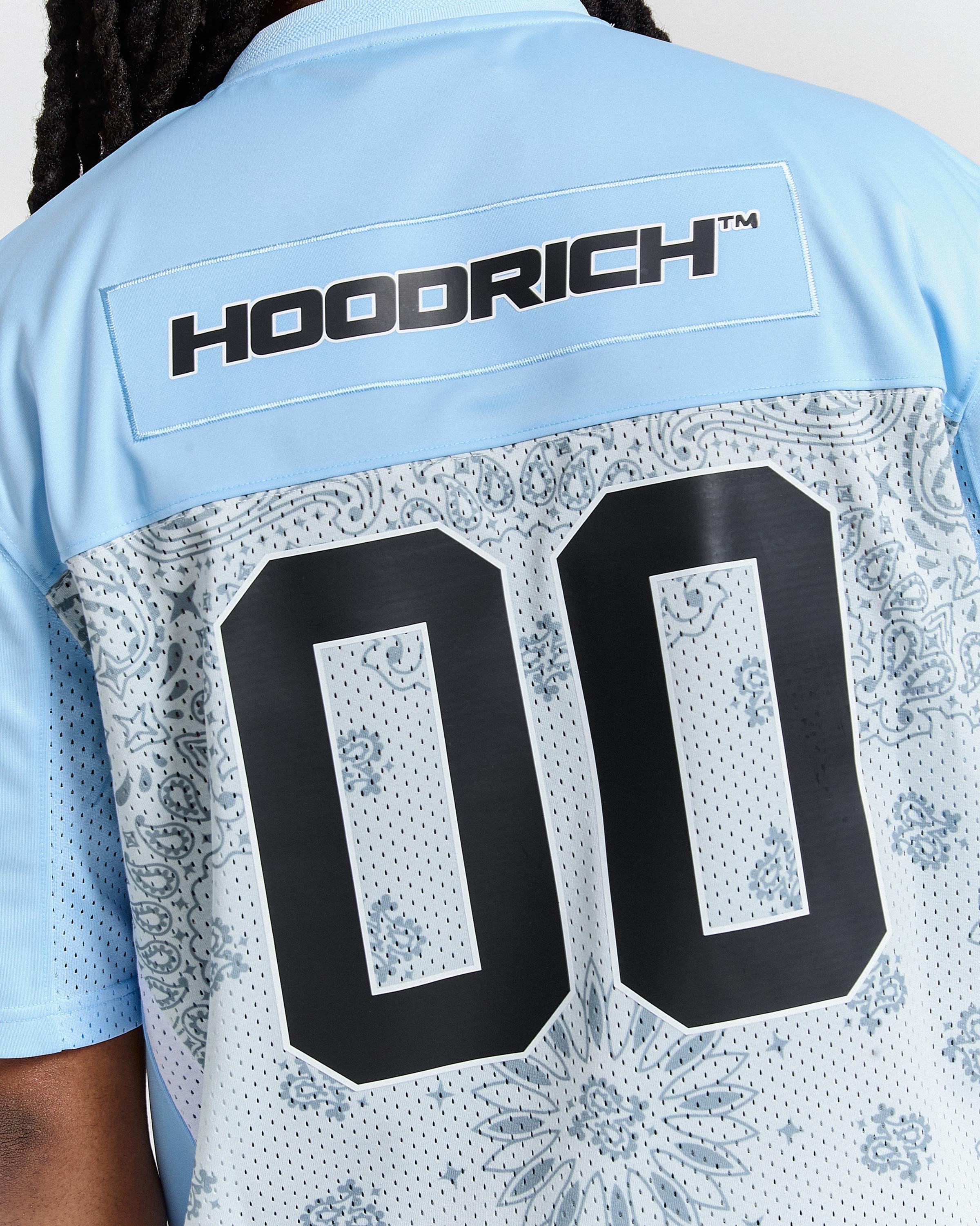 Eterno Motif Oversized Mesh Jersey - Blue/White - Image 5