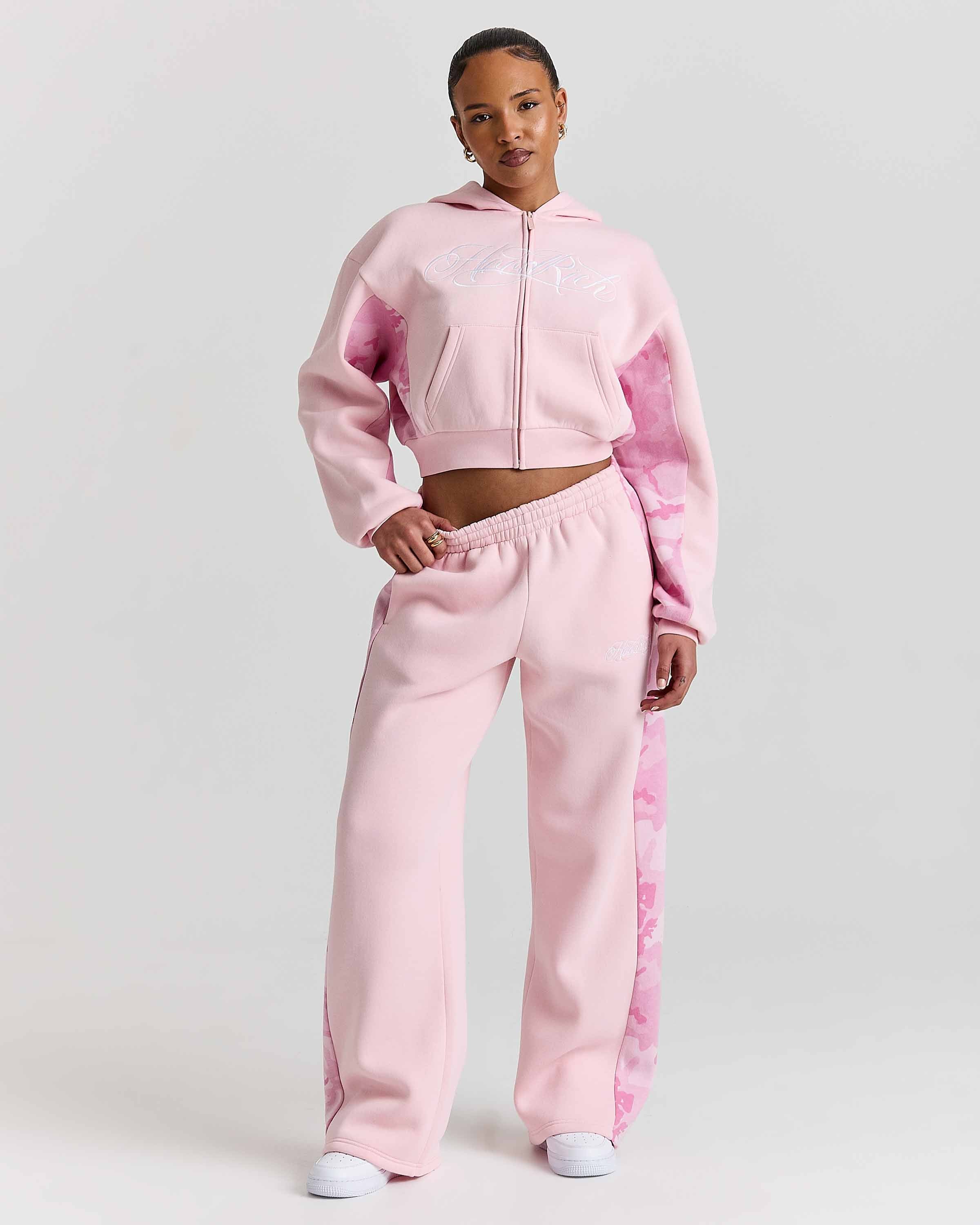 Field Boxy Zip Hoodie - Pink/White/Camo - Image 6