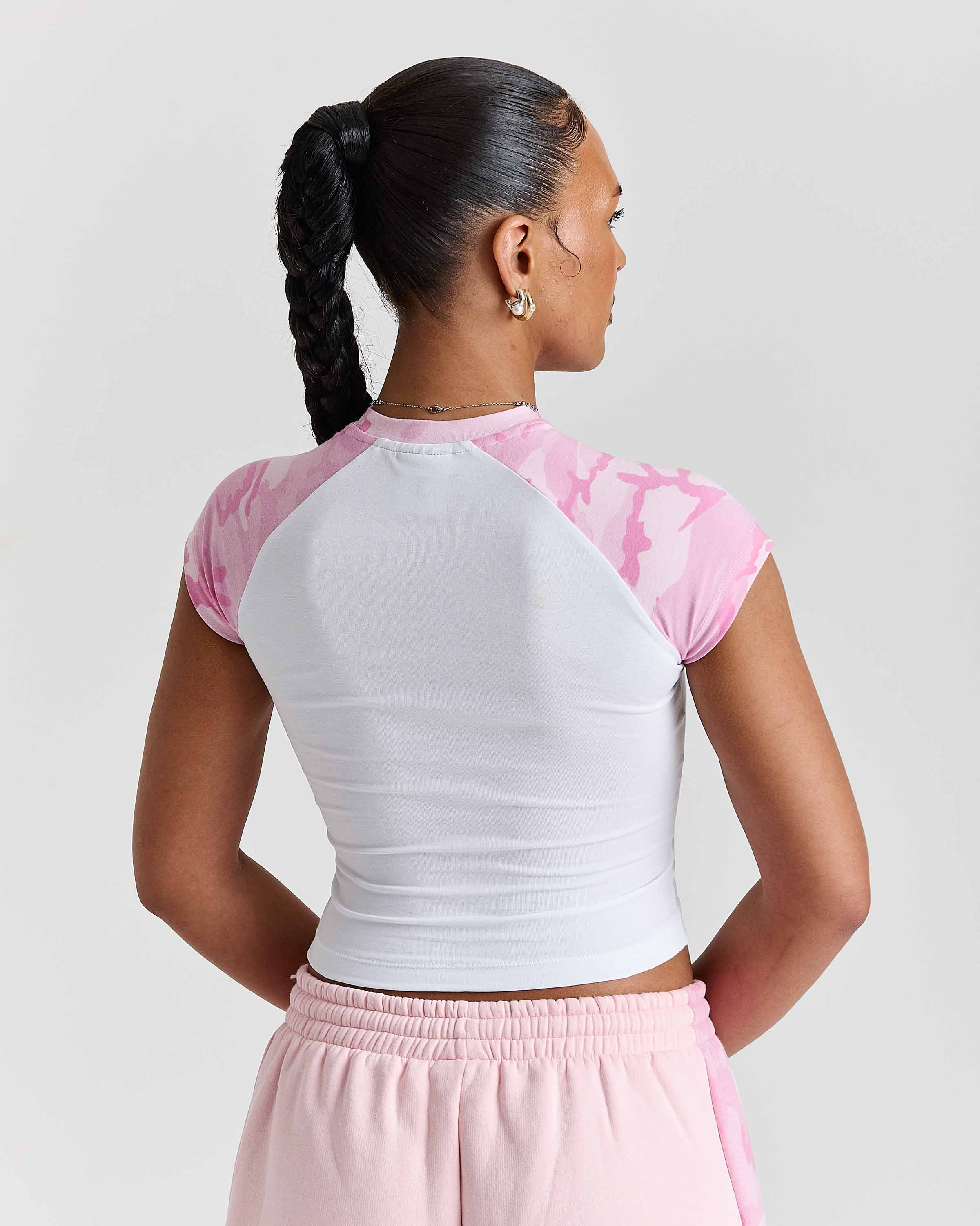 Field Fitted Tee - White/Pink Camo - Image 5