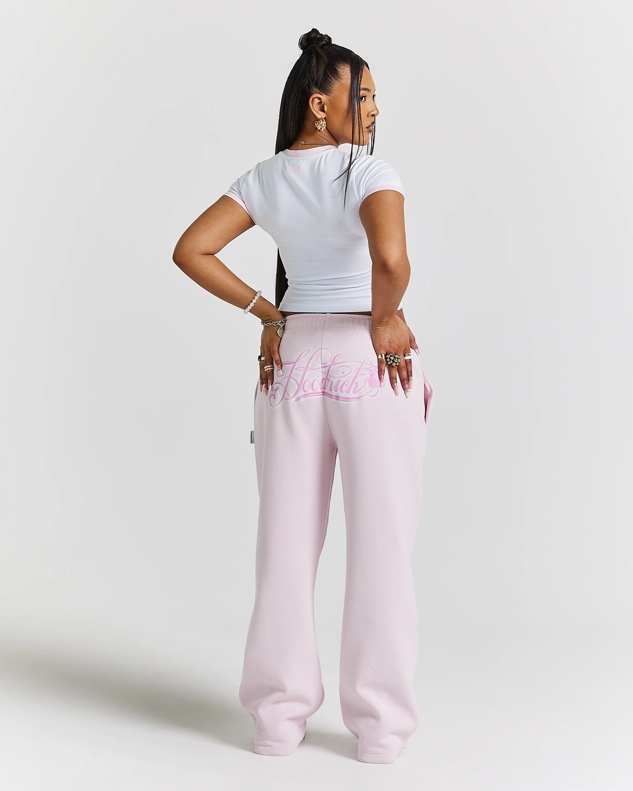 Finesse Fitted Tee - White/Pink/Rhinestone - Image 5