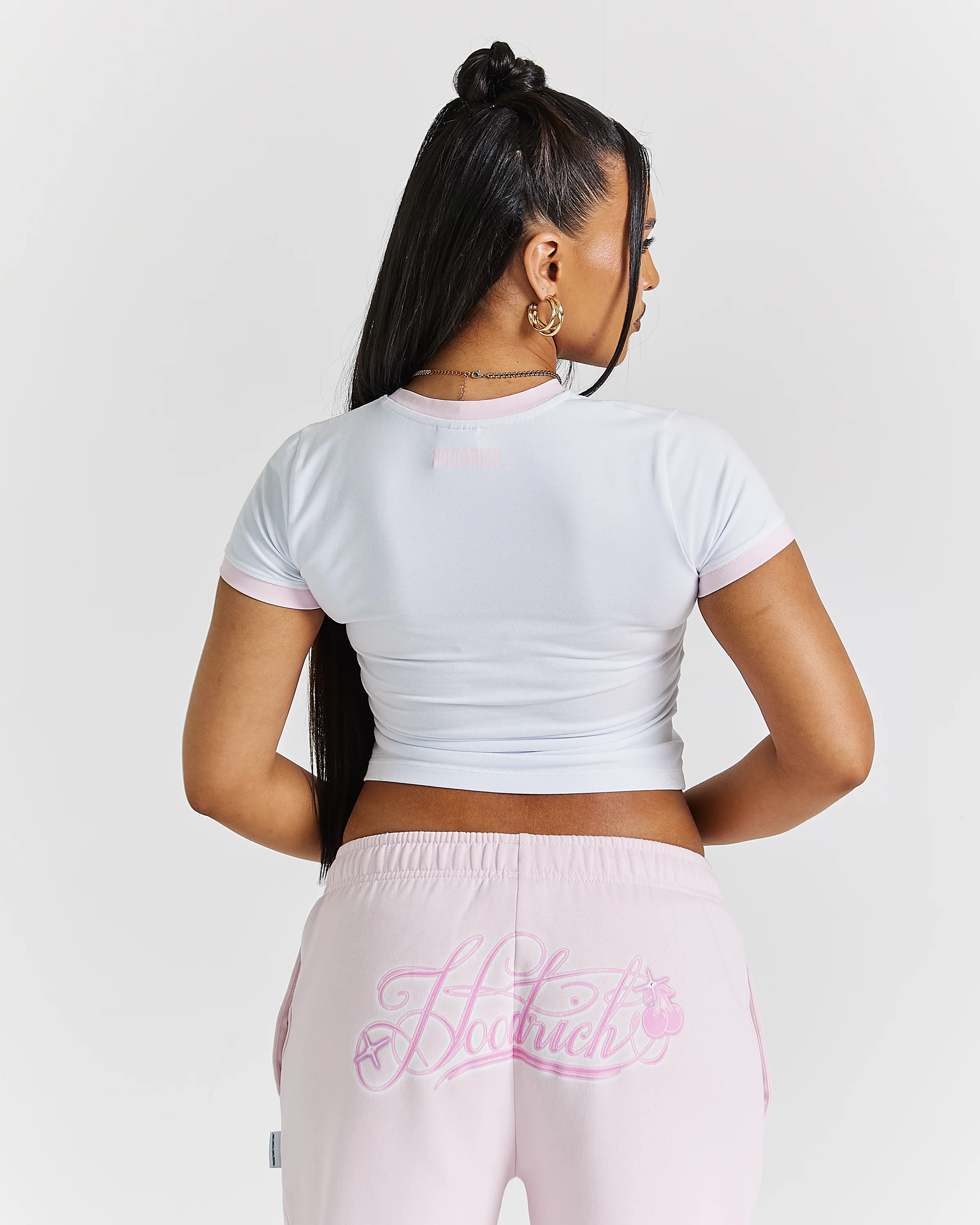 Finesse Fitted Tee - White/Pink/Rhinestone - Image 7