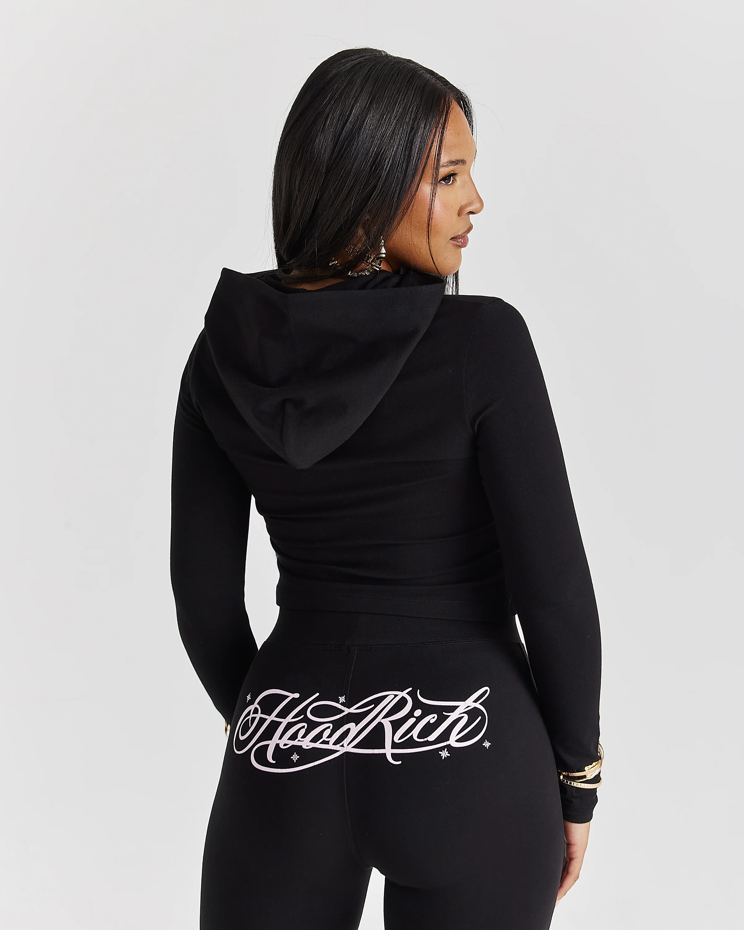 Solace Fitted Zip Top - Black/Pink - Image 5