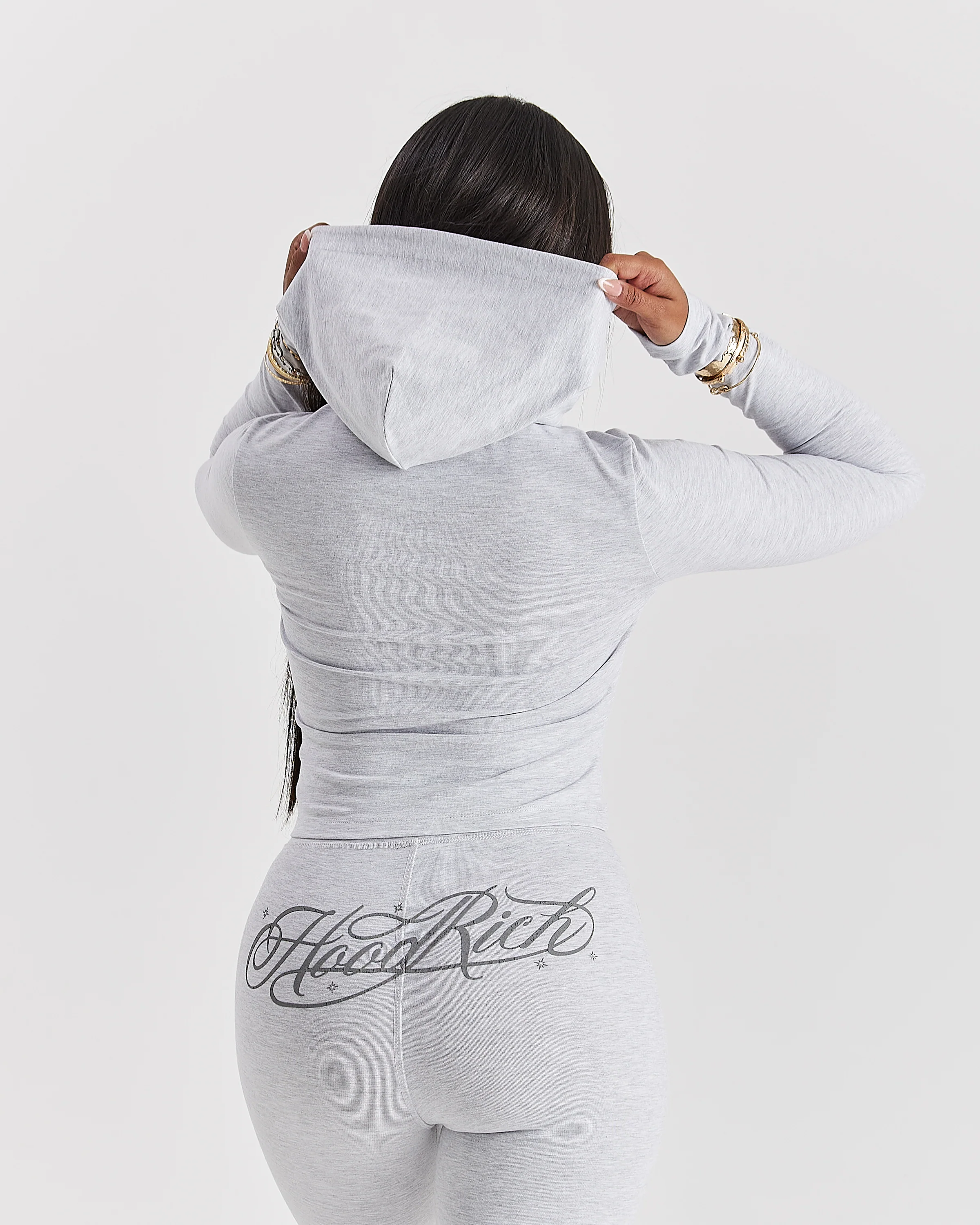 Solace Fitted Zip Top - Light Grey - Image 3