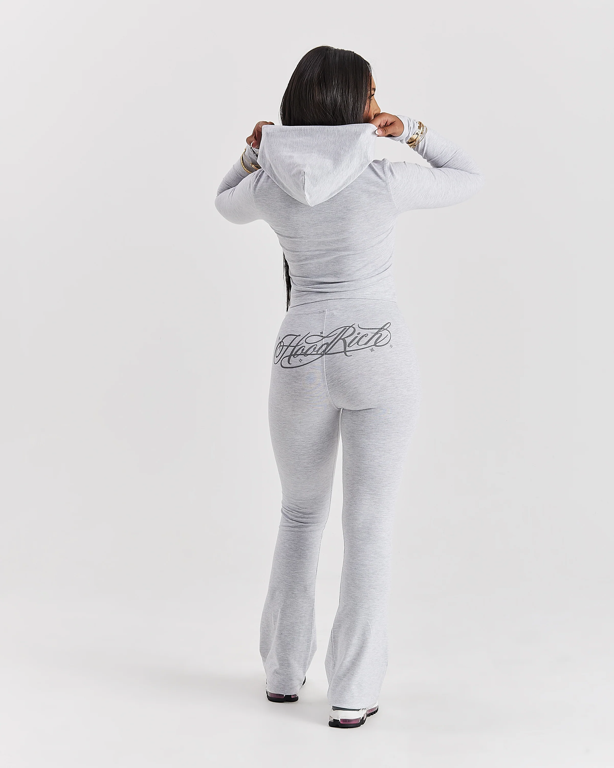 Solace Fitted Zip Top - Light Grey - Image 6