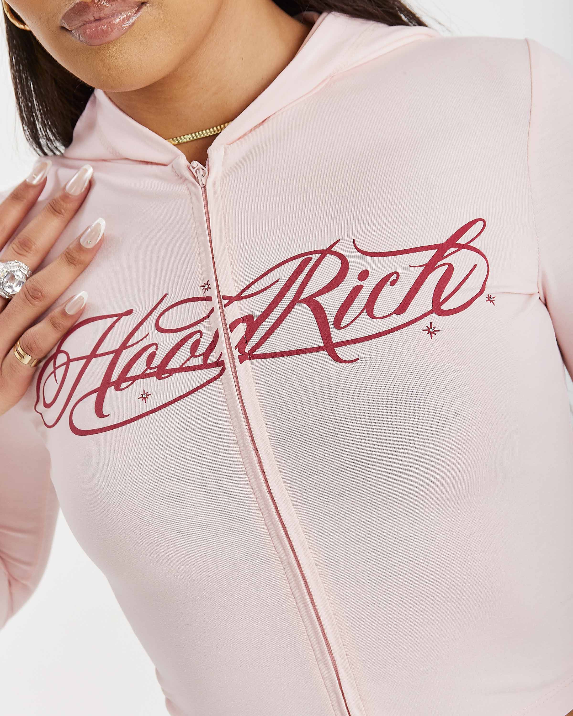 Solace Fitted Zip Top - Pink - Image 5