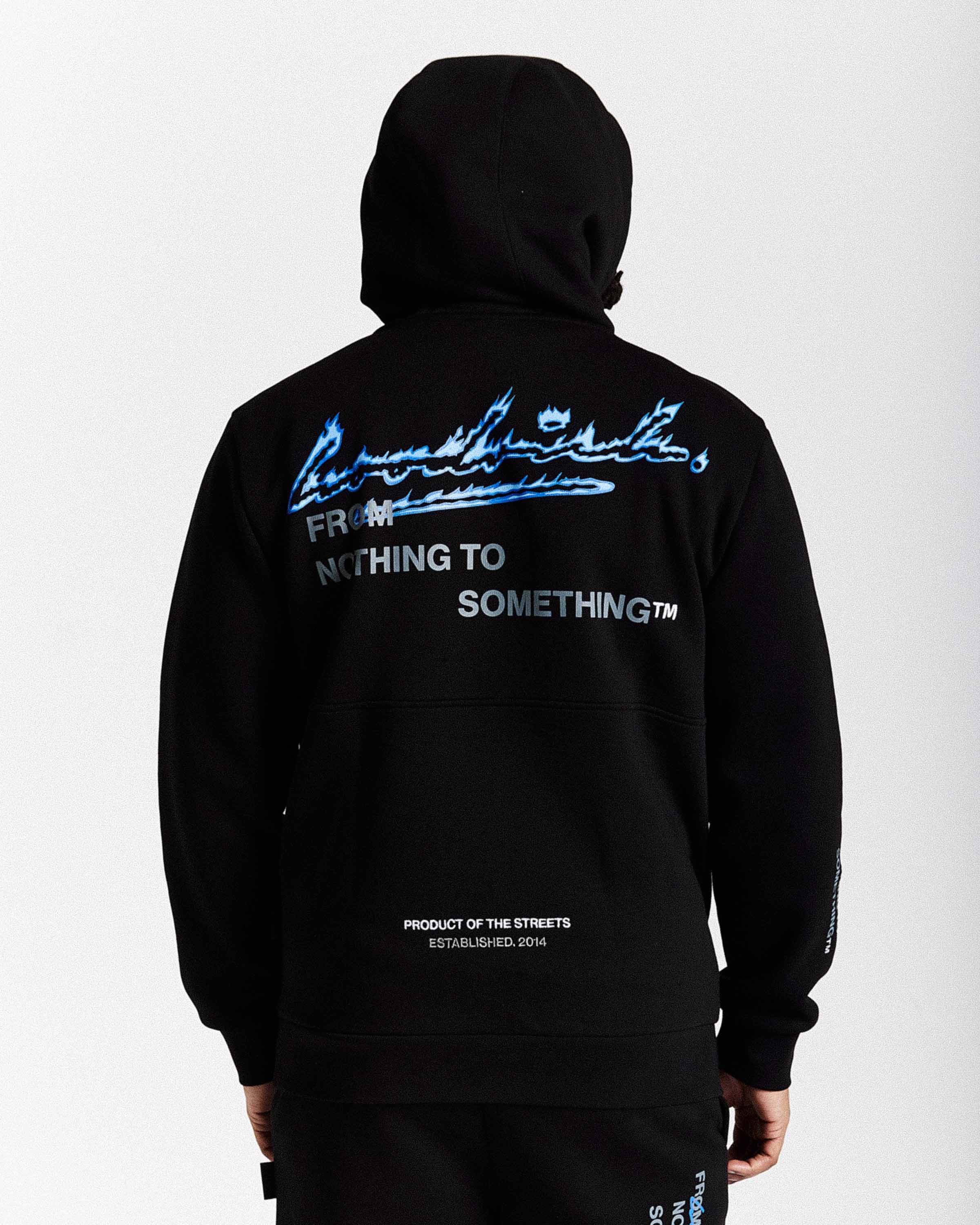 Flames Hoodie - Black/White/Blue - Image 2