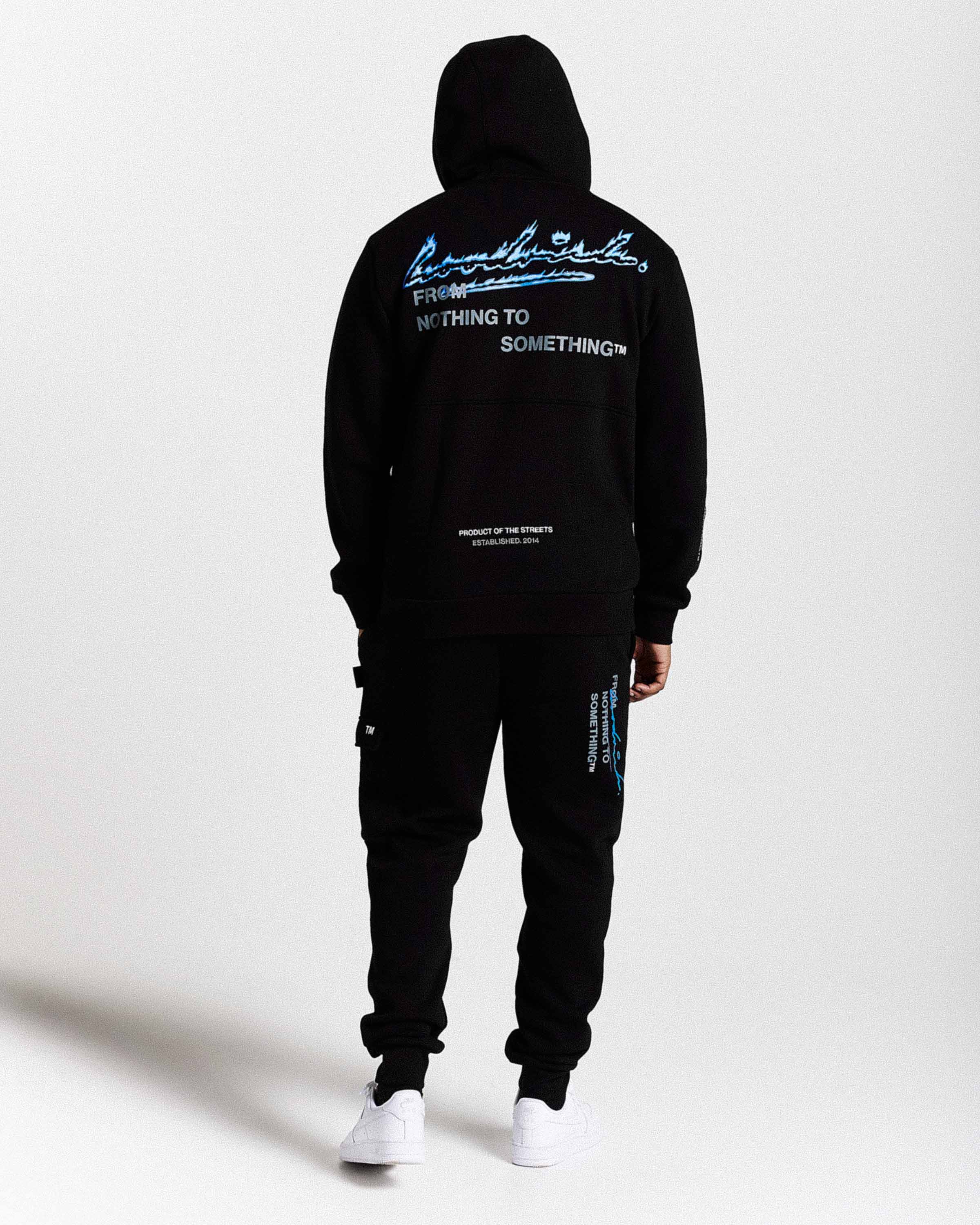 Flames Hoodie - Black/White/Blue - Image 3