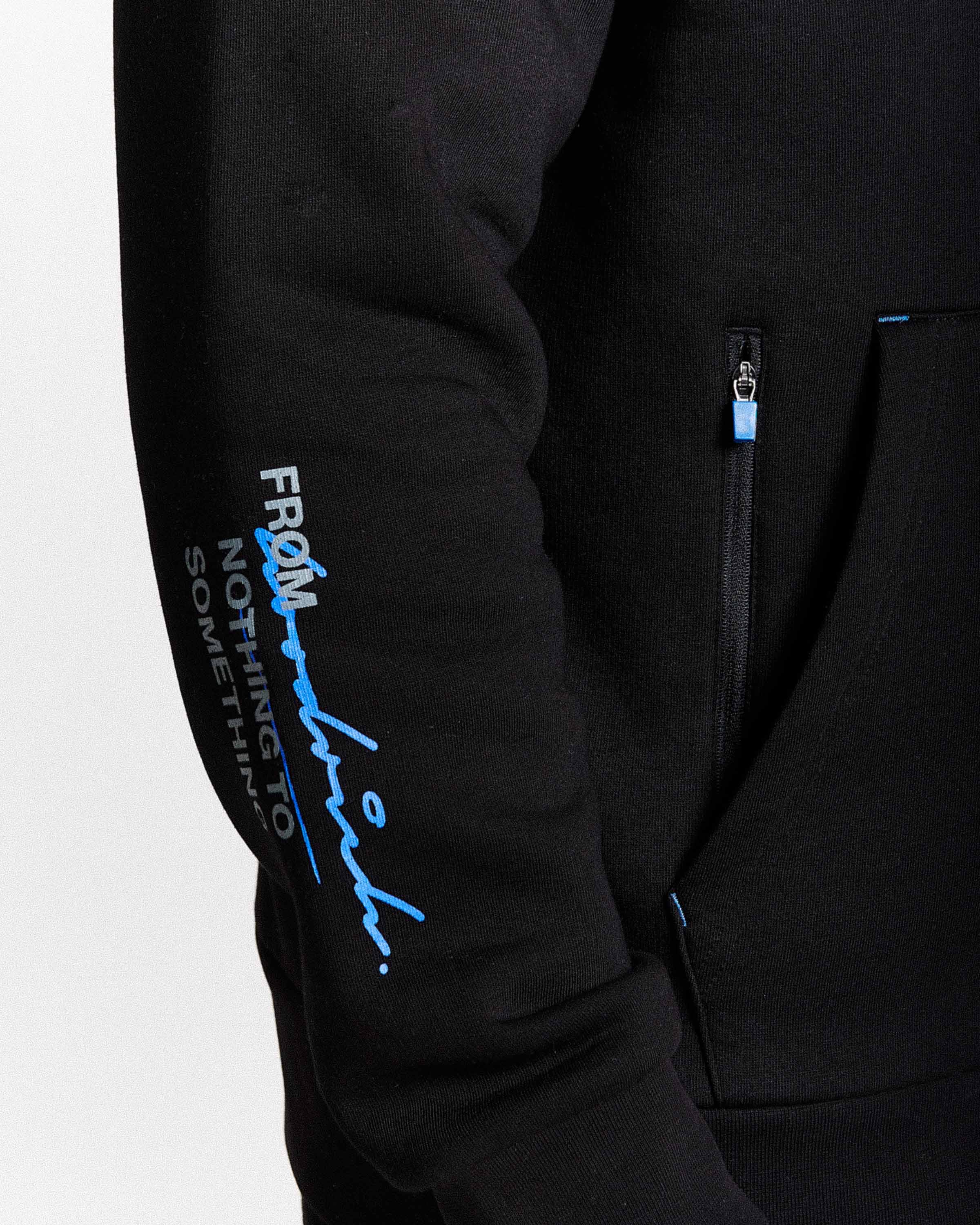 Flames Hoodie - Black/White/Blue - Image 4