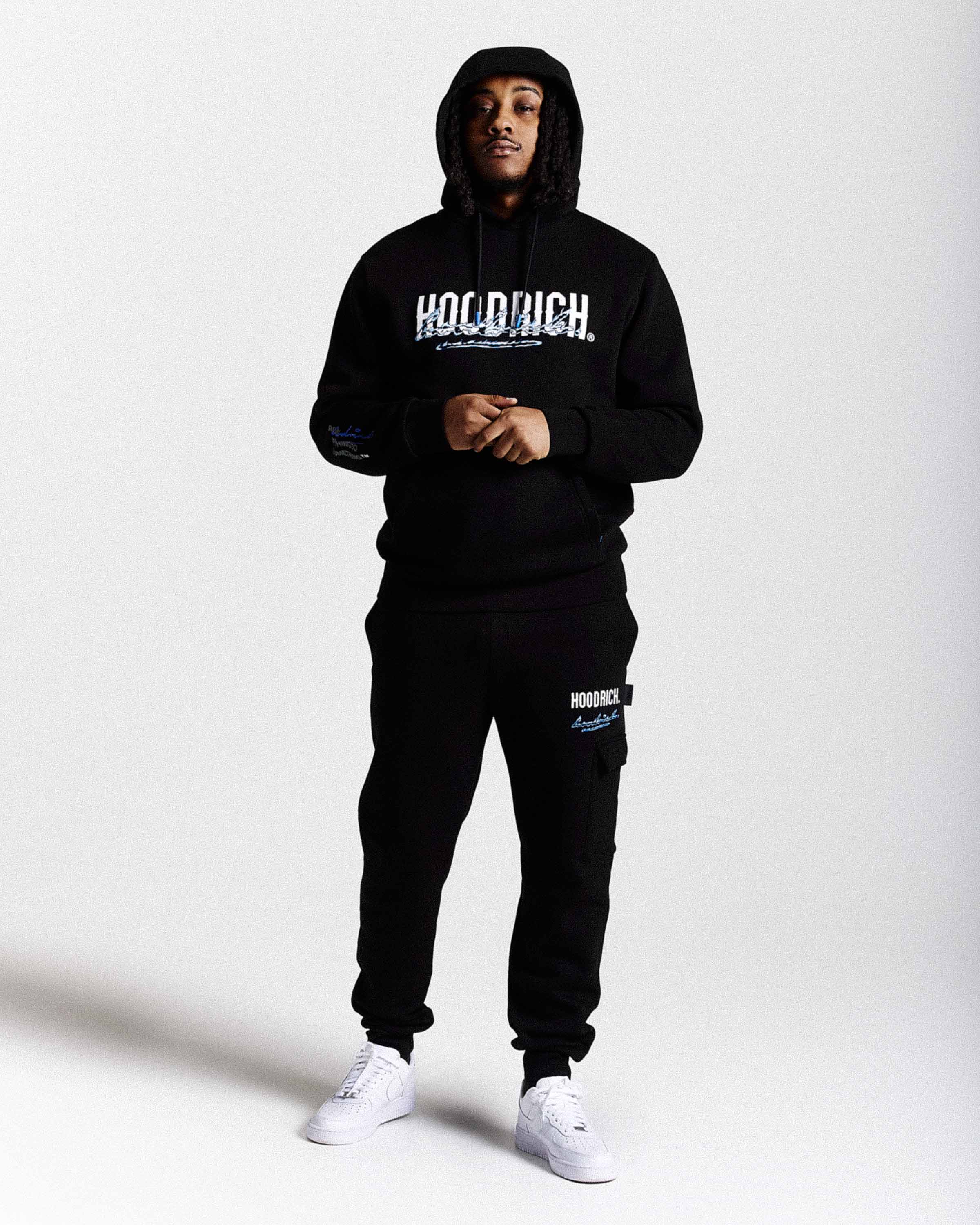 Flames Hoodie - Black/White/Blue - Image 8