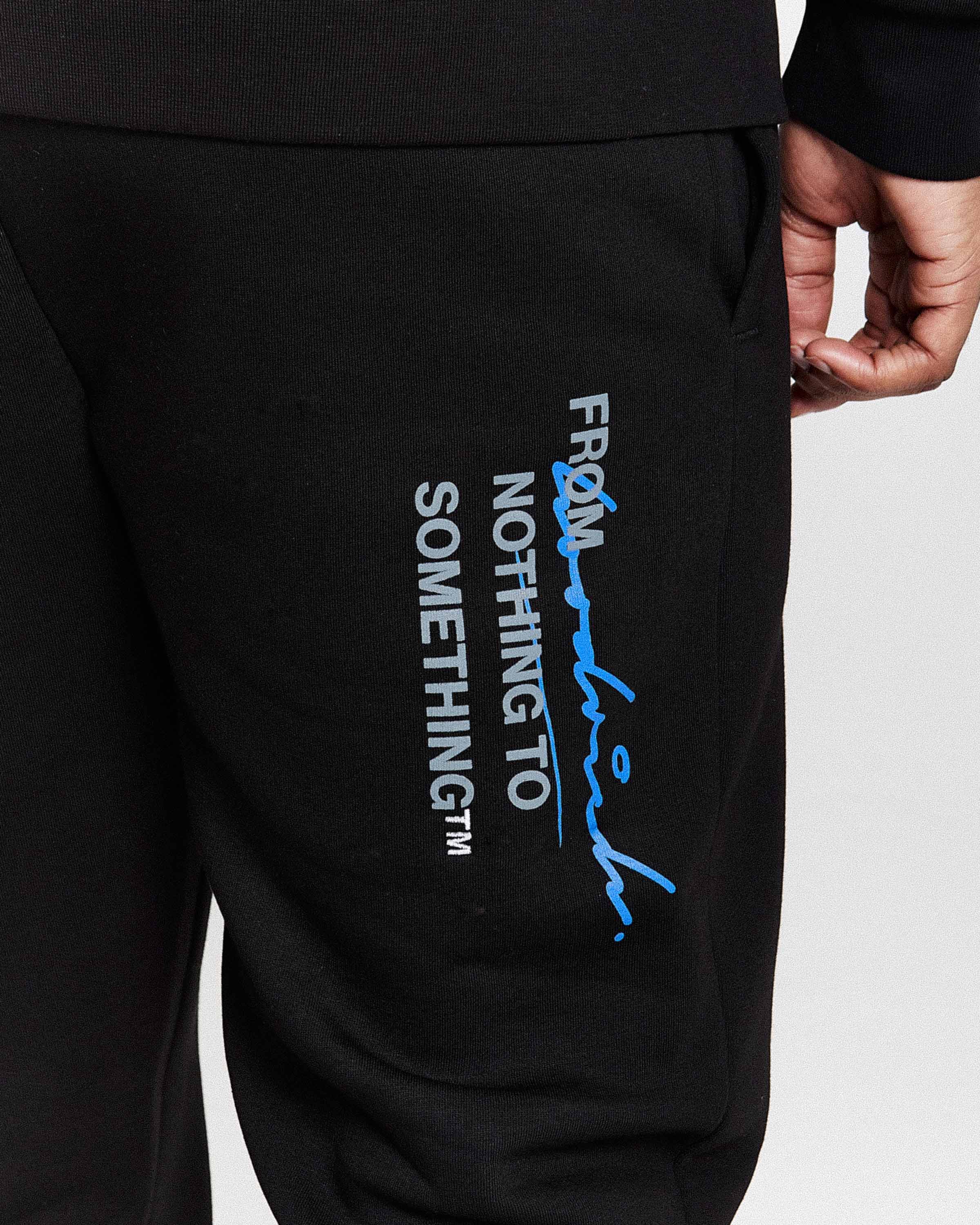 Flames Joggers - Black/White/Blue - Image 2