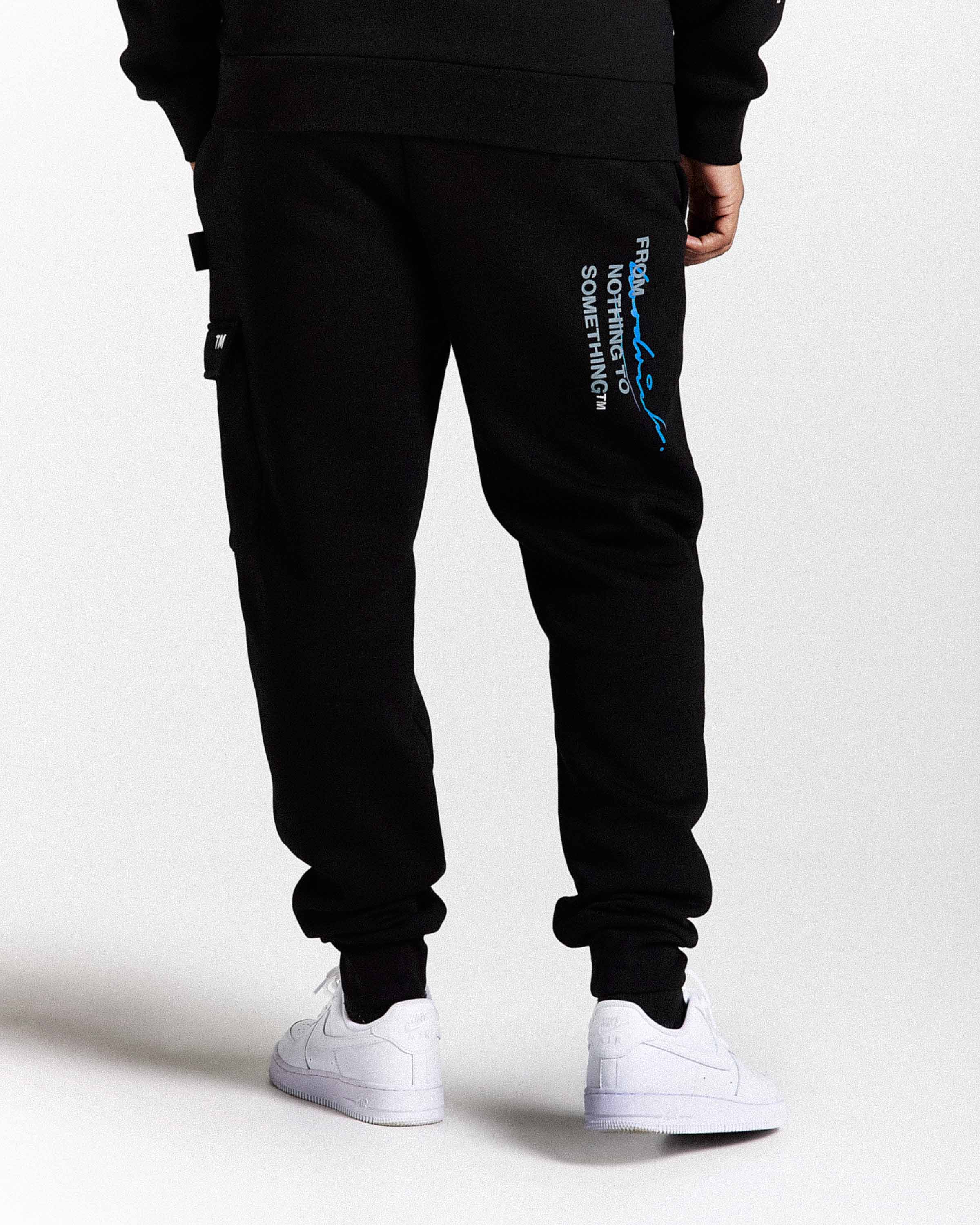 Flames Joggers - Black/White/Blue - Image 3