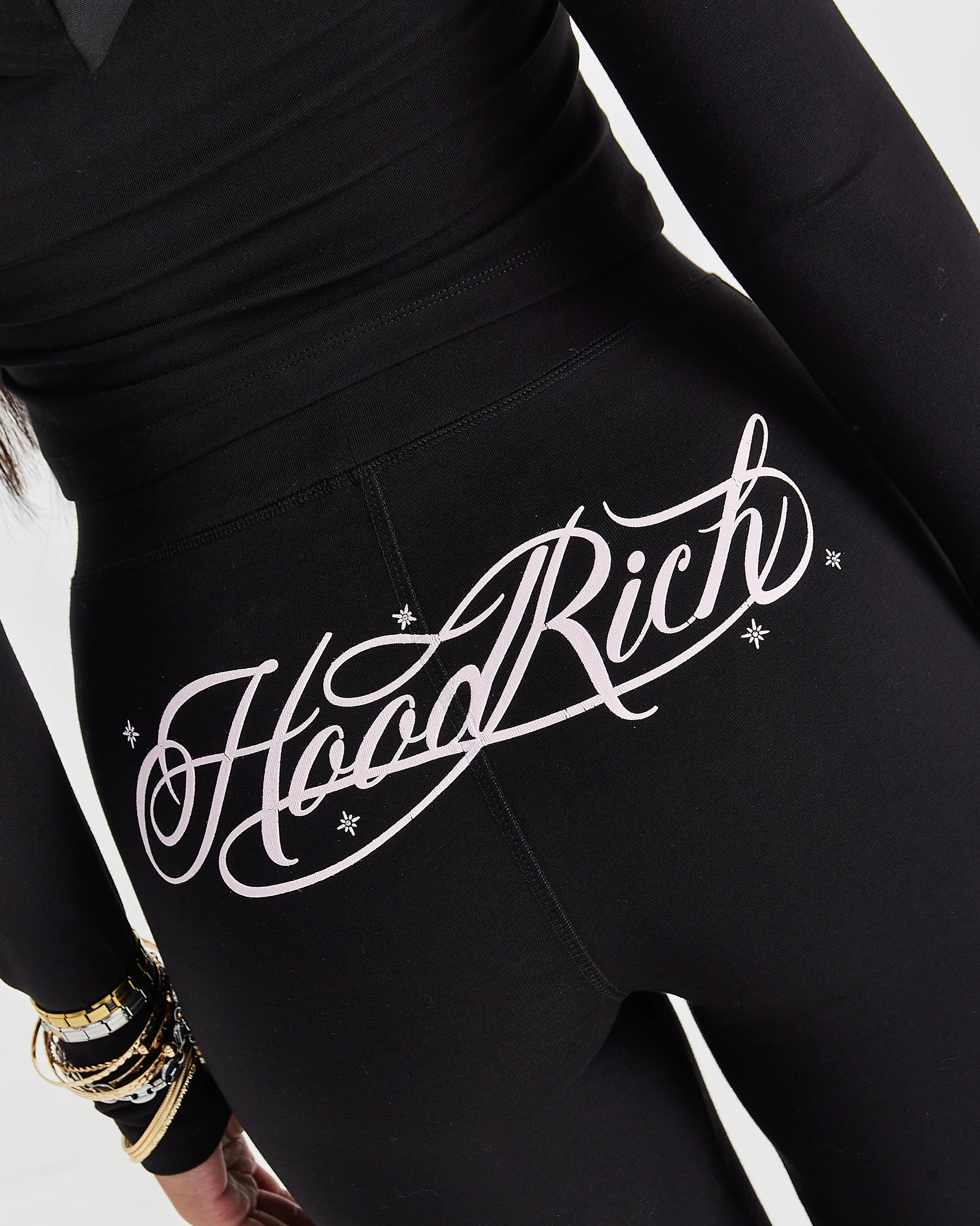 Solace Flare Leggings - Black/Pink - Image 8