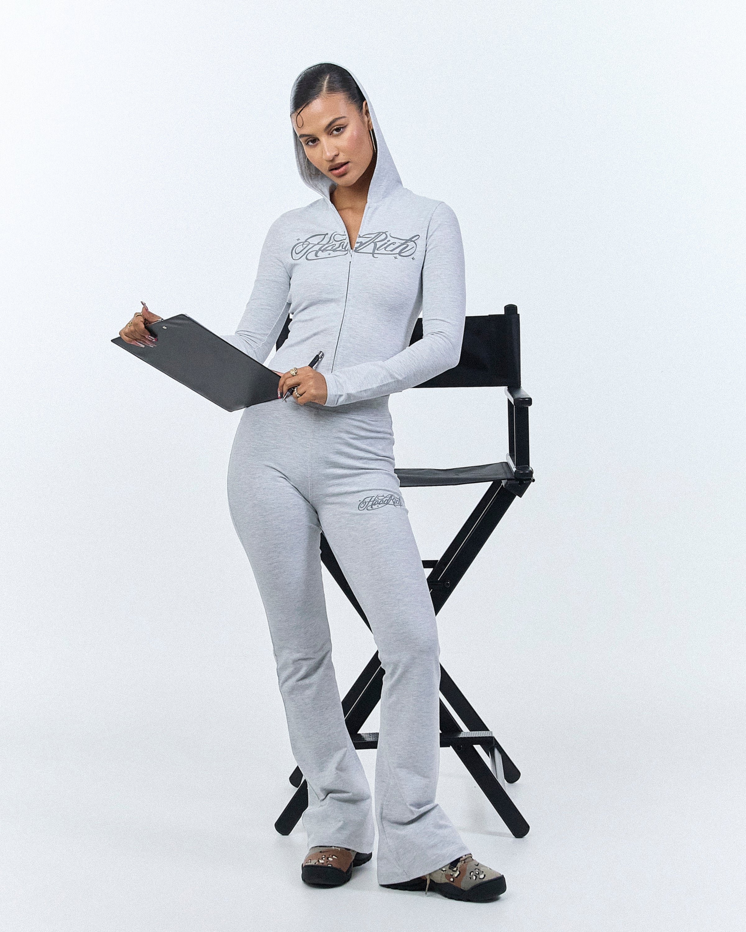 Solace Flare Leggings - Light Grey - Image 3