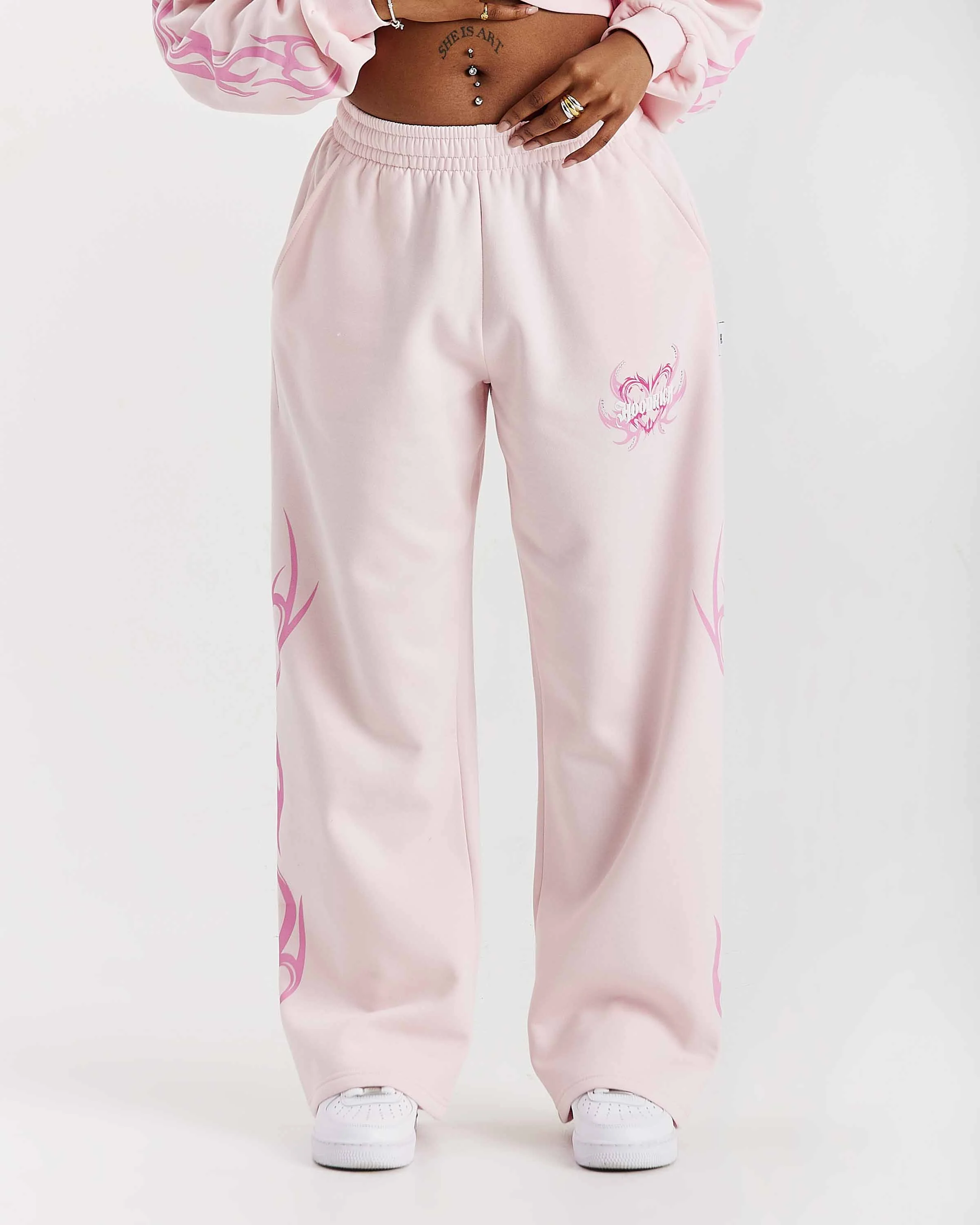 Flux Oversized Wide Leg Joggers - Pink - Image 6