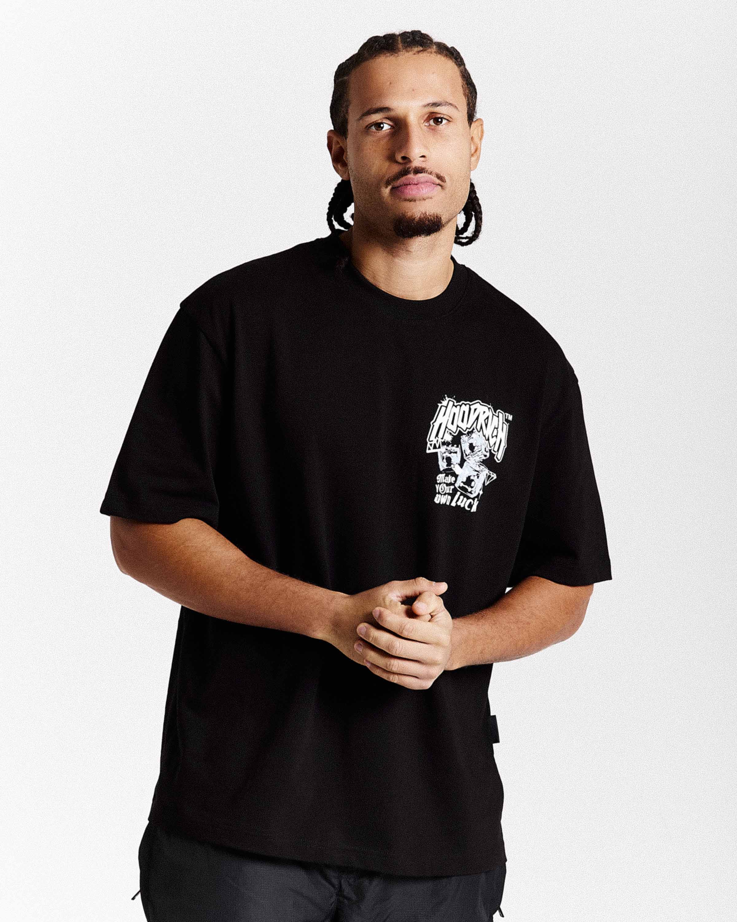 Fortune Oversized T-Shirt - Black/White/Blue - Image 6