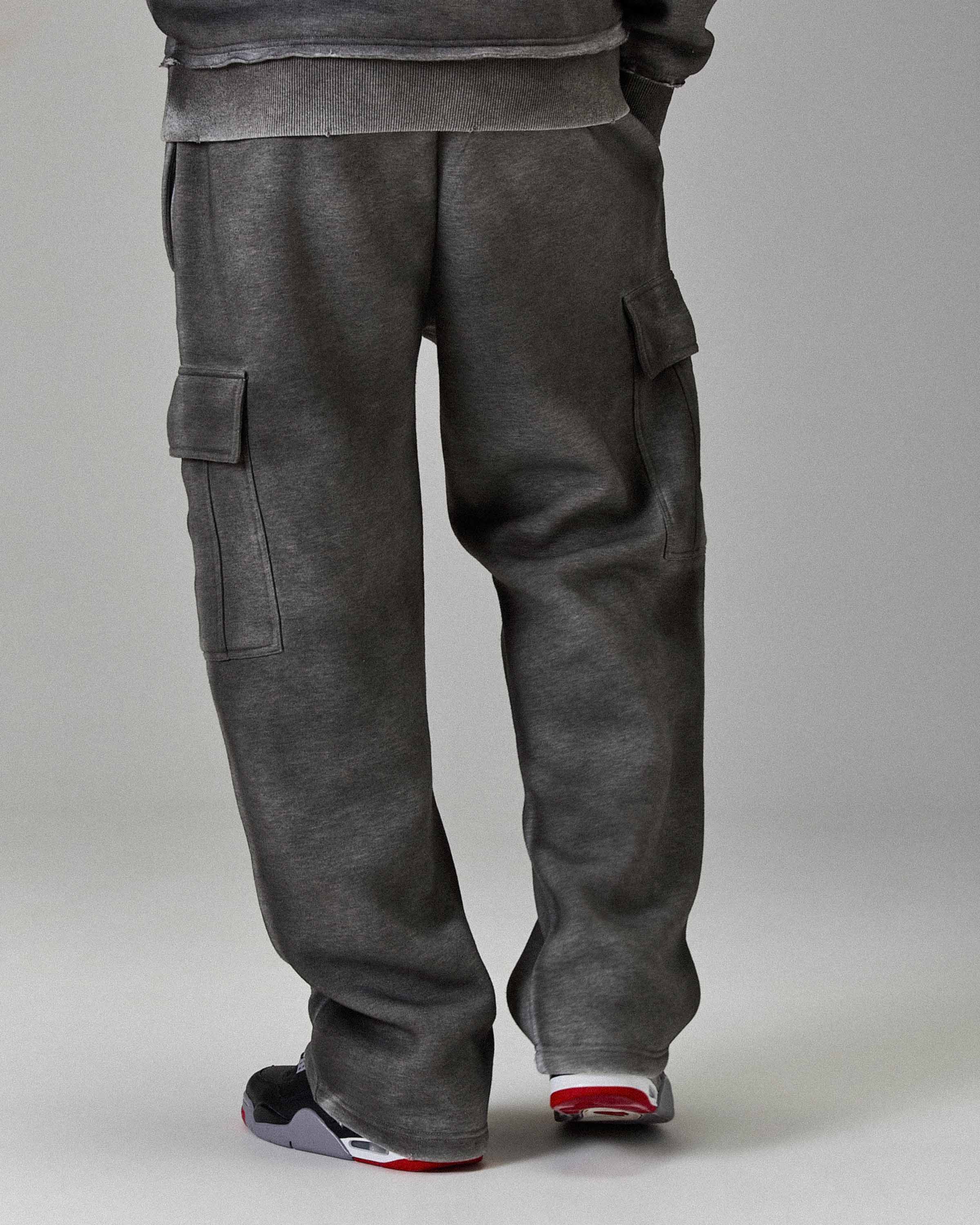 The Winner's Circle Hazy Oversized Open Hem Joggers - Grey - Image 2