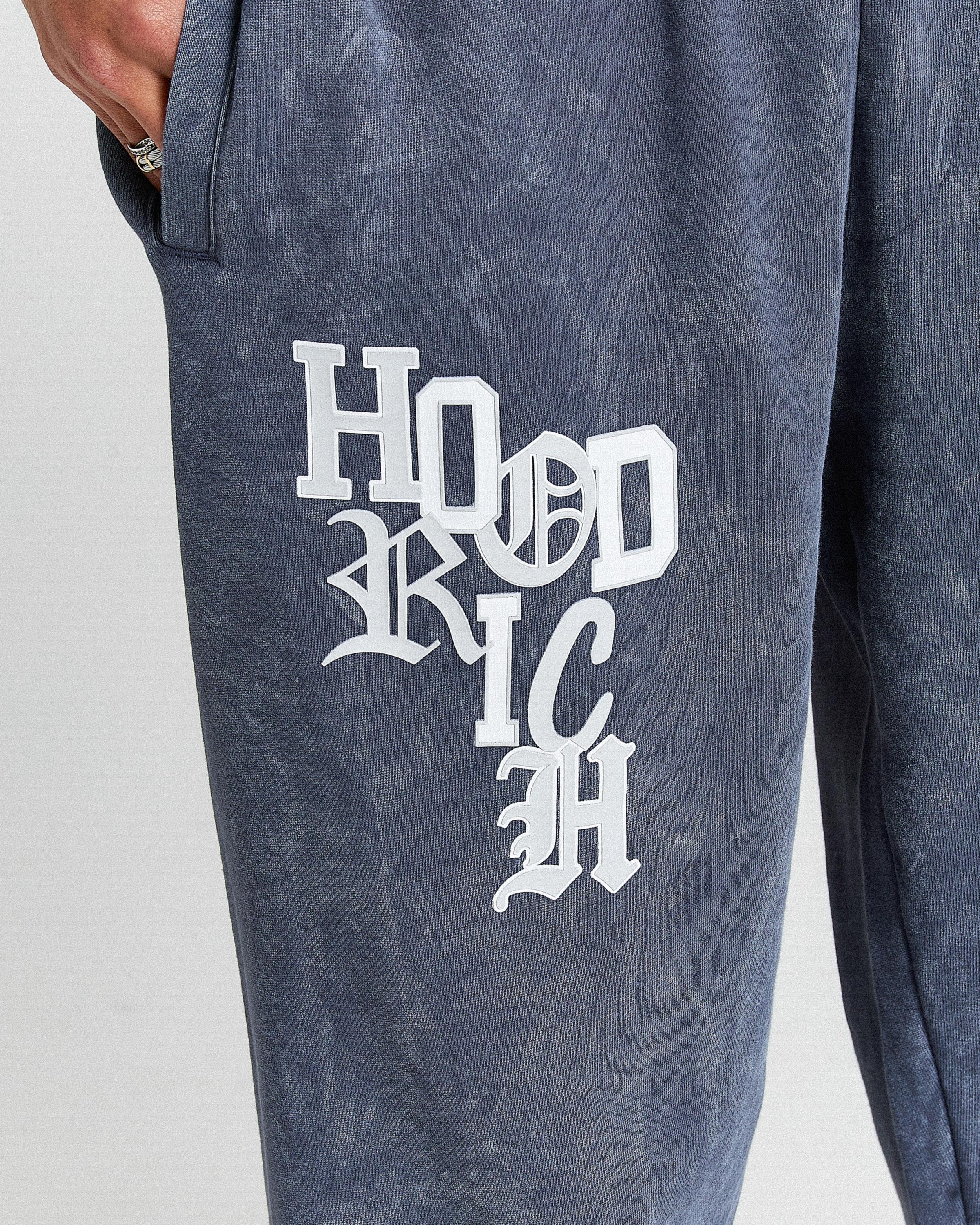 Heritage Oversized Open Hem Joggers - Blue/White - Image 5