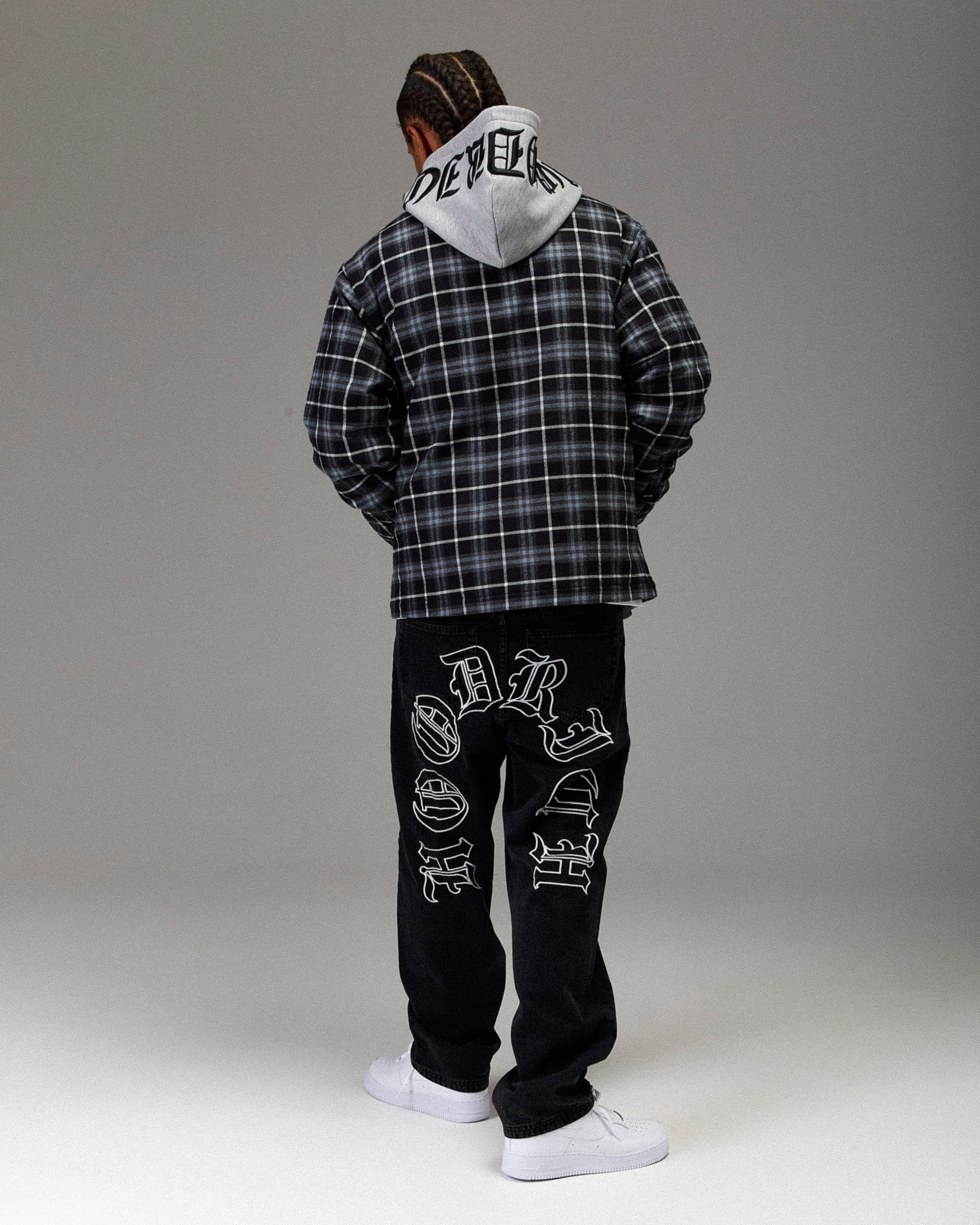 The Winner's Circle Hooded Plaid Shacket - Blue/Black - Image 12