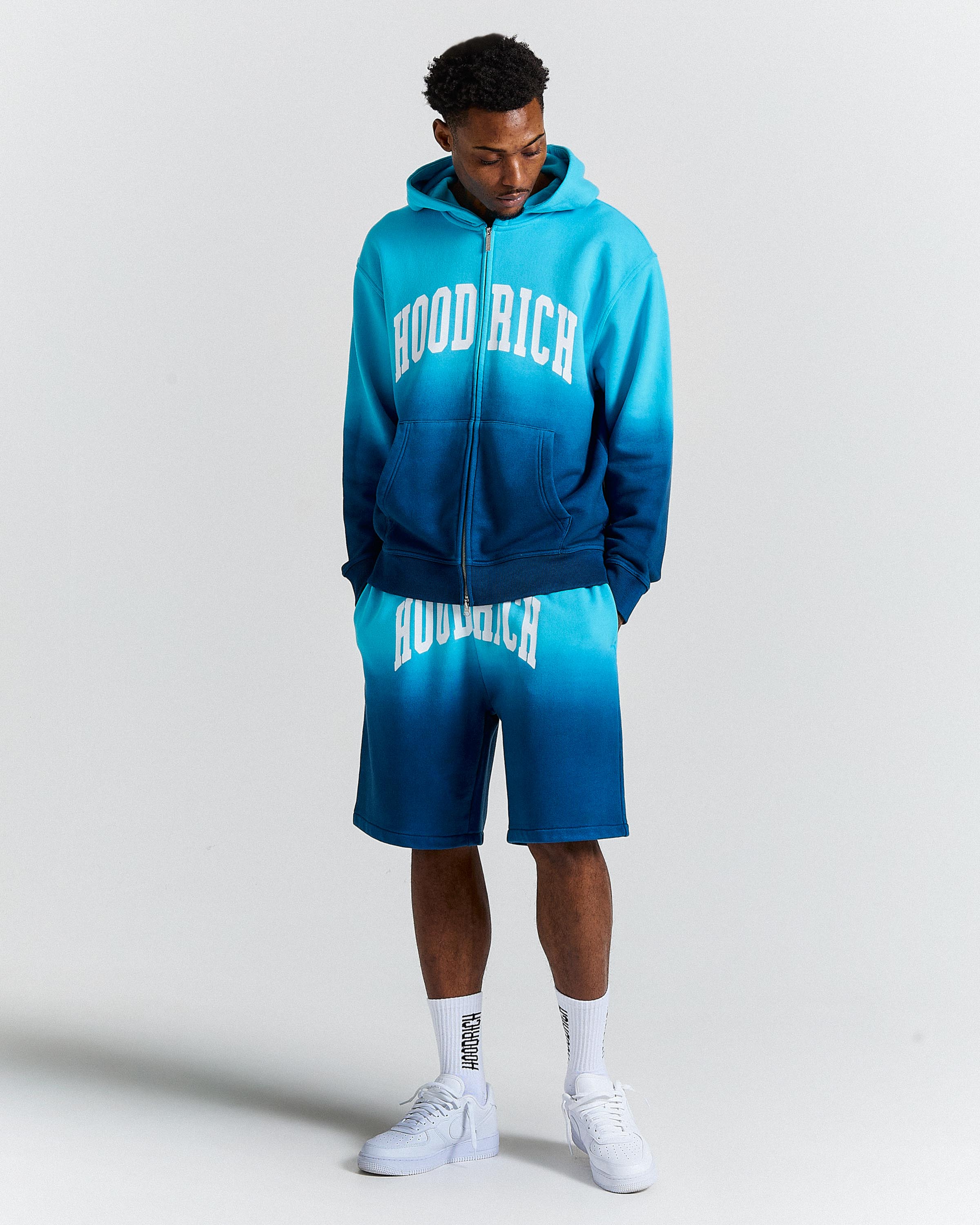 The Winner's Circle Horizon Oversized Zip Hoodie - Blue Ombre - Image 4