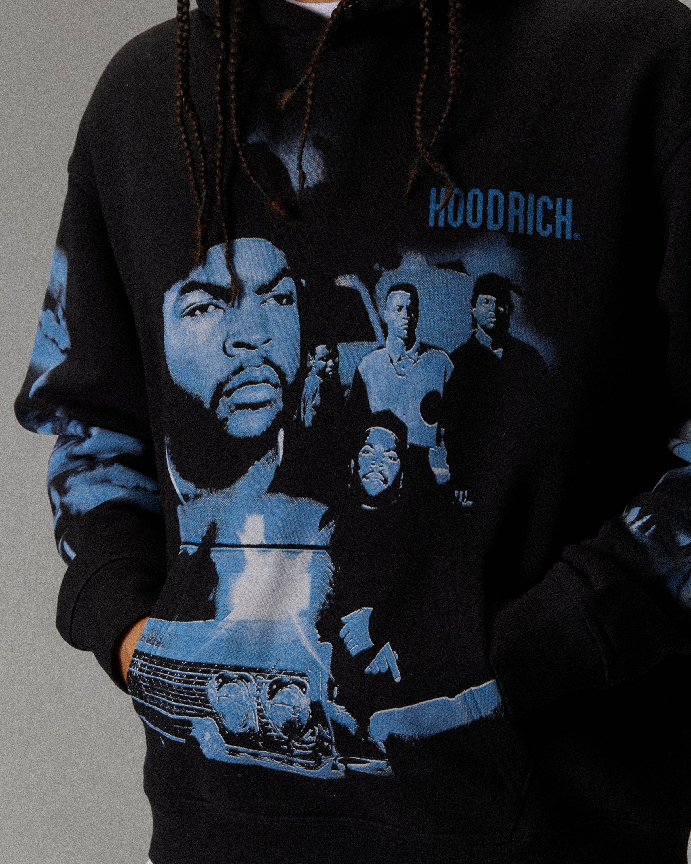 Hustle Boyz N The Hood Hoodie - Black/Blue - Image 3