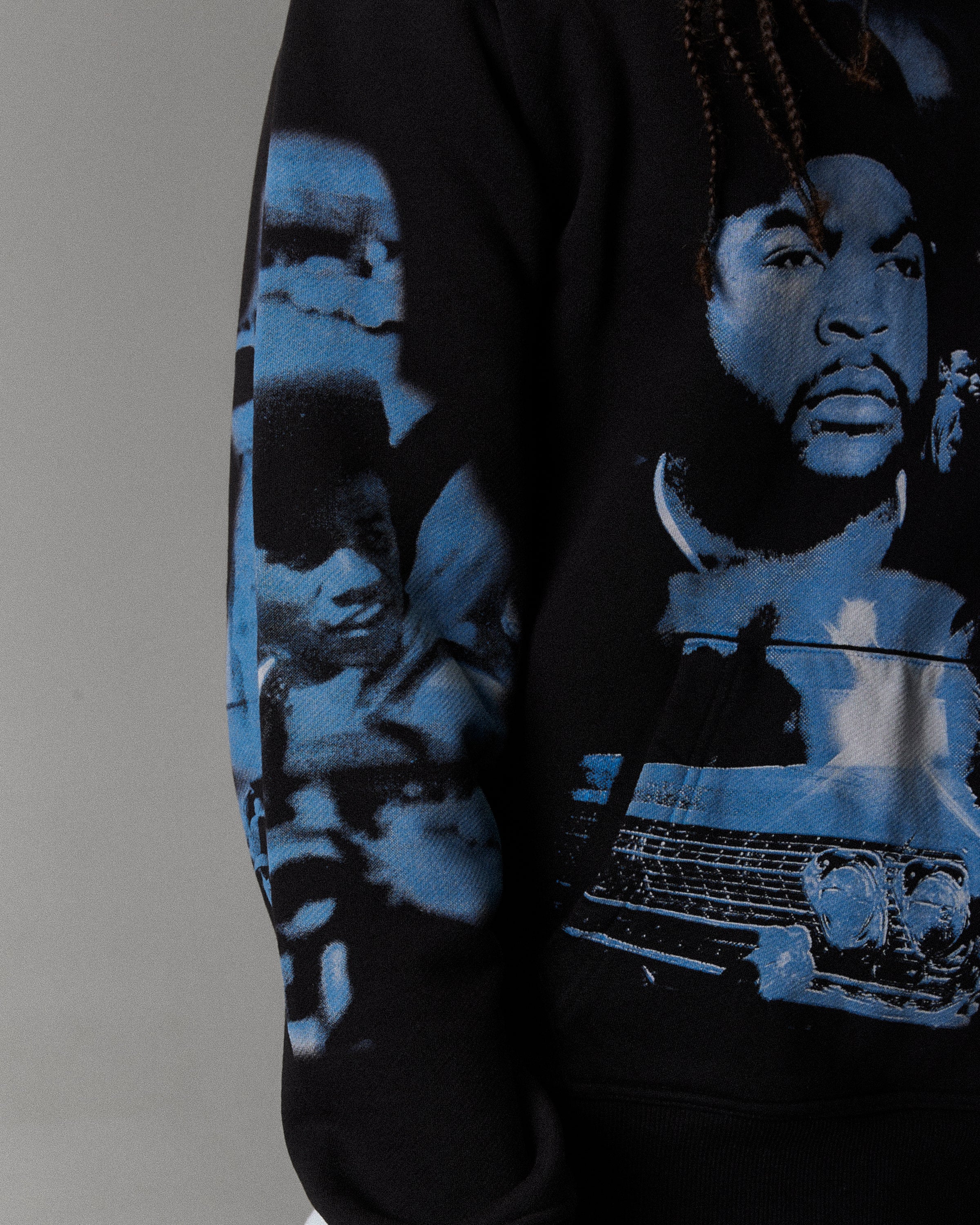 Hustle Boyz N The Hood Hoodie - Black/Blue - Image 6