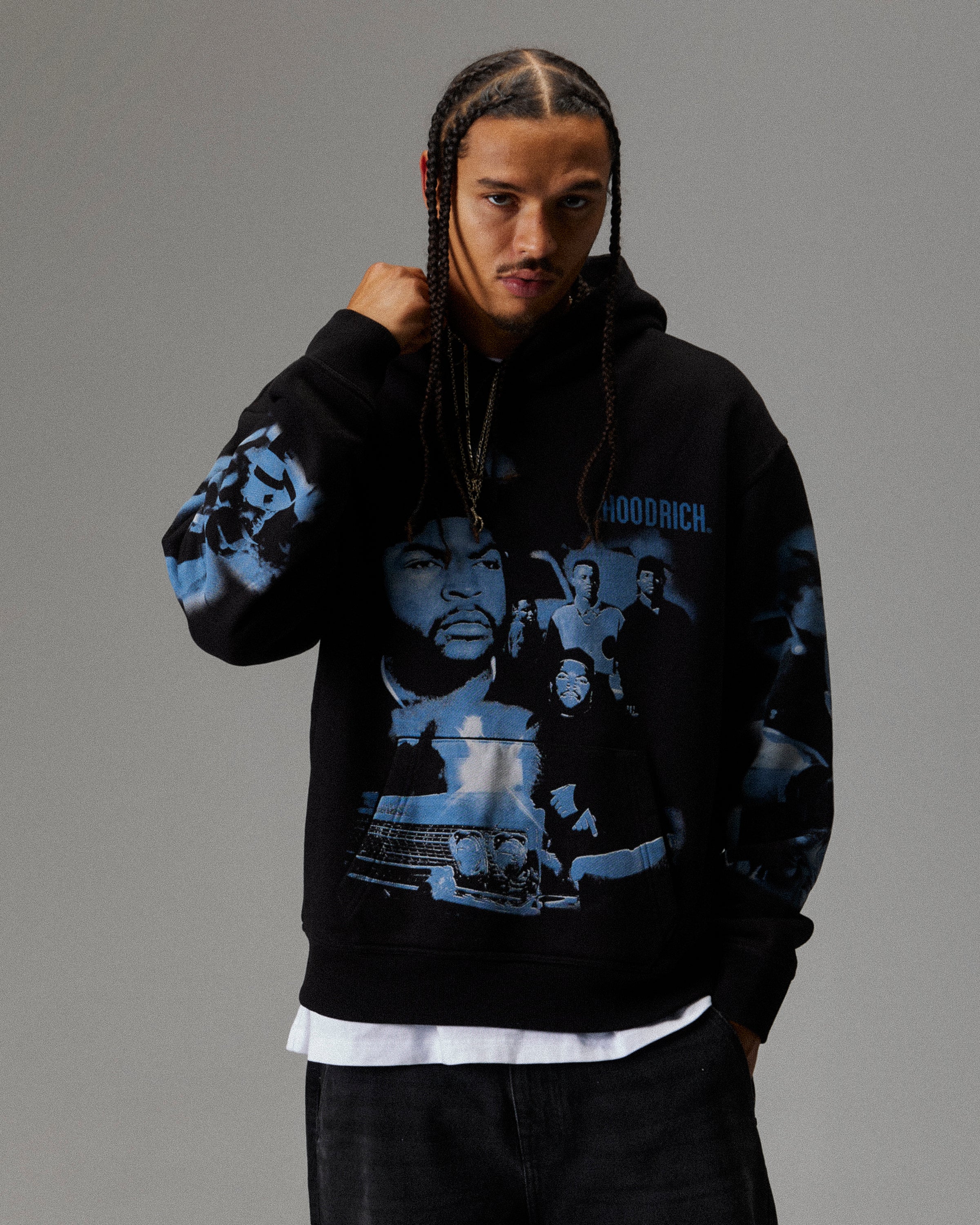 Hustle Boyz N The Hood Hoodie - Black/Blue - Image 7