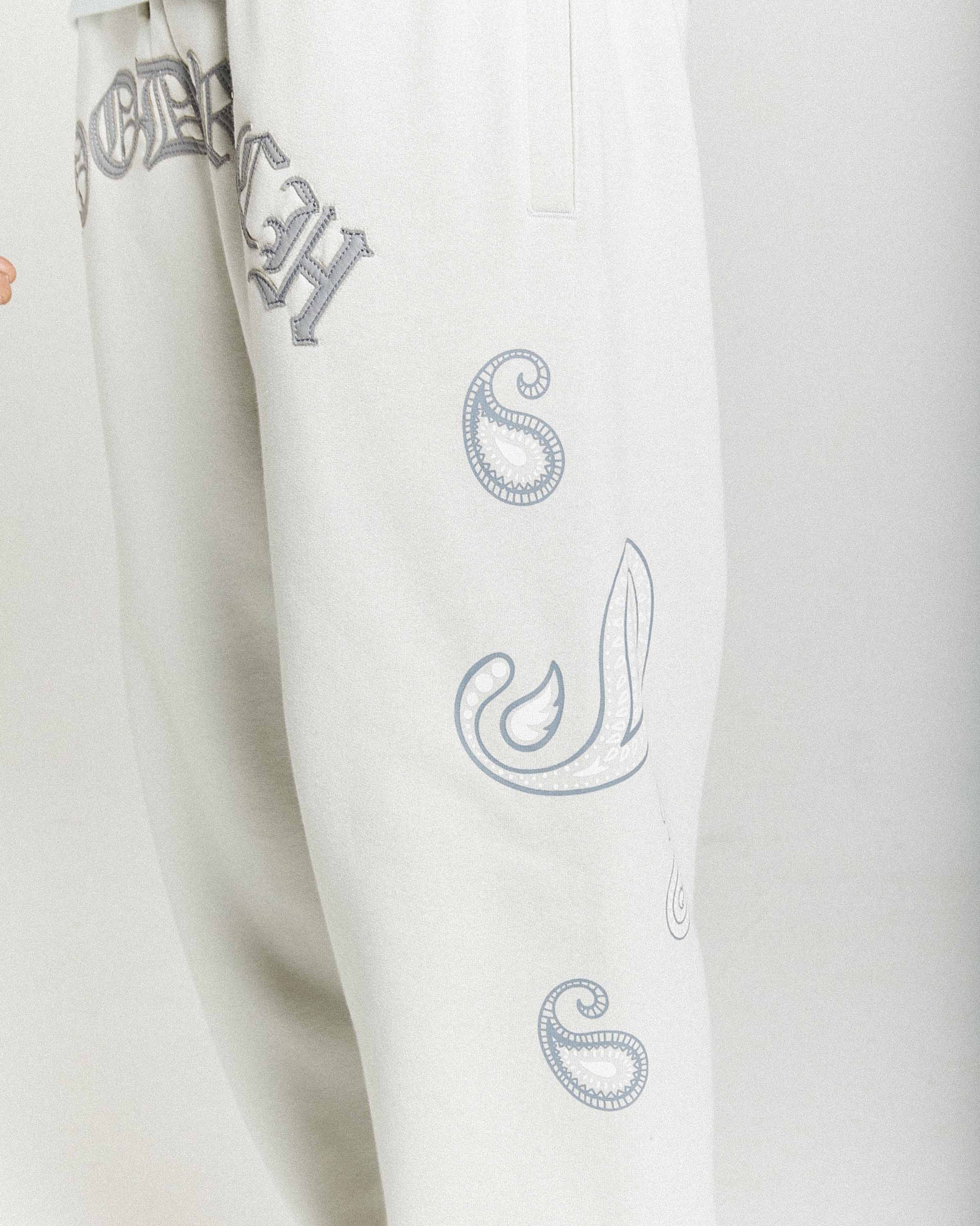 Inkline Oversized Joggers - Grey/White - Image 3